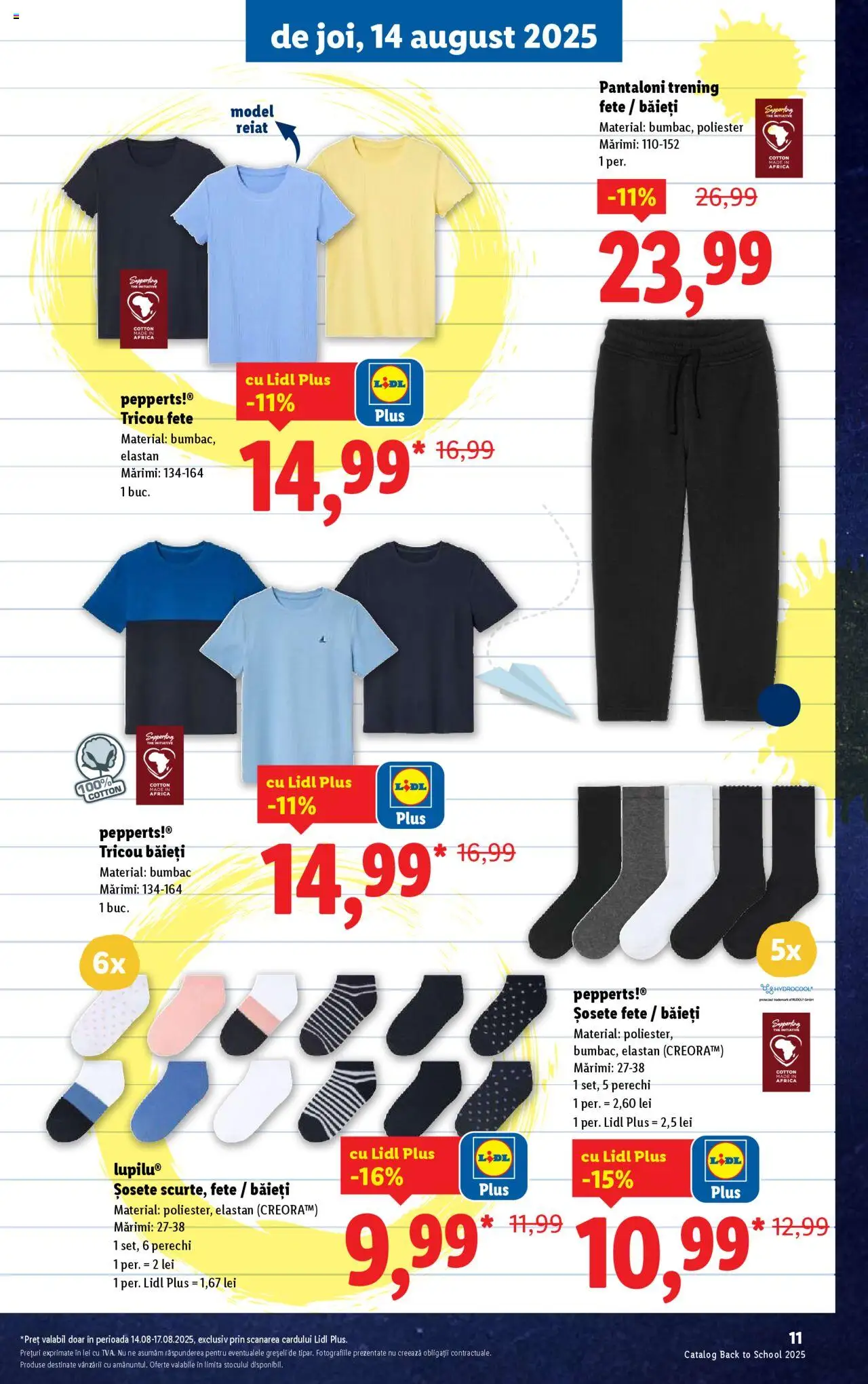Catalog LIDL 11 - 30 August 2025 | Pagina 11 | Produse: Trening, Tricou, Pantaloni, Șosete