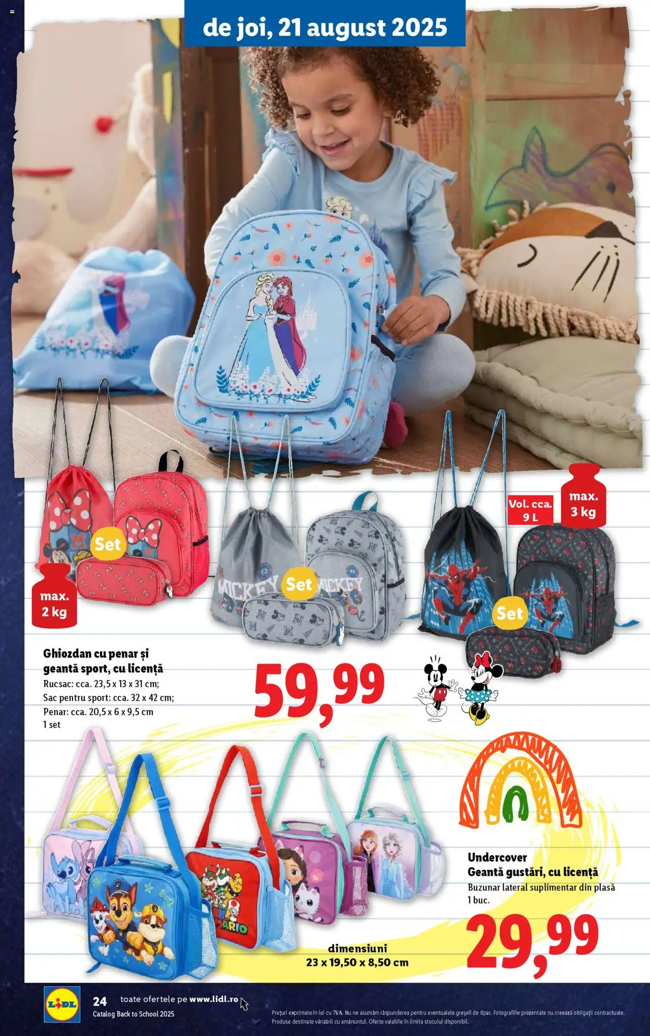 Catalog LIDL 11 - 30 August 2025 | Pagina 24 | Produse: Geantă, Ghiozdan, Rucsac