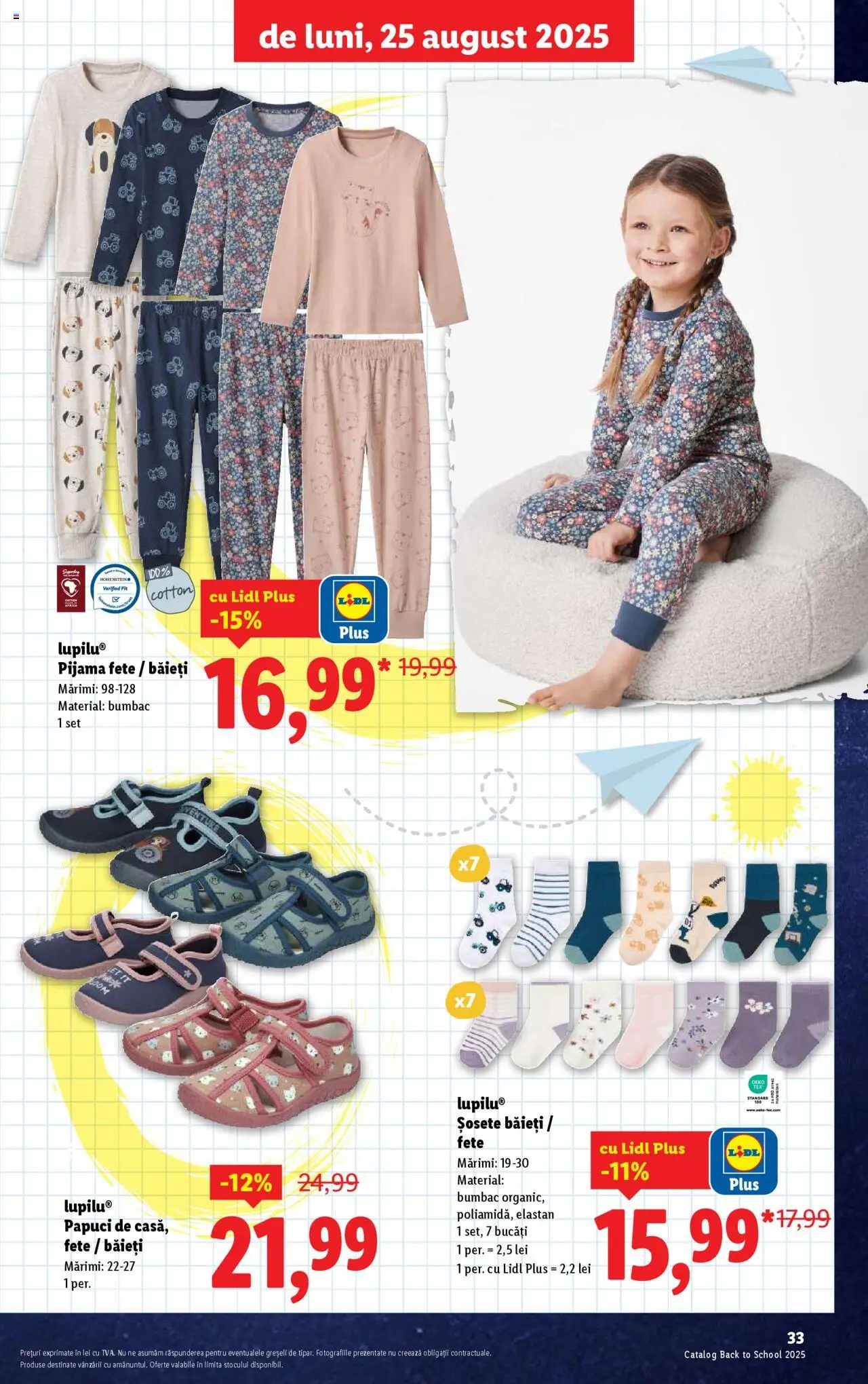Catalog LIDL 11 - 30 August 2025 | Pagina 33 | Produse: Șosete, Papuci