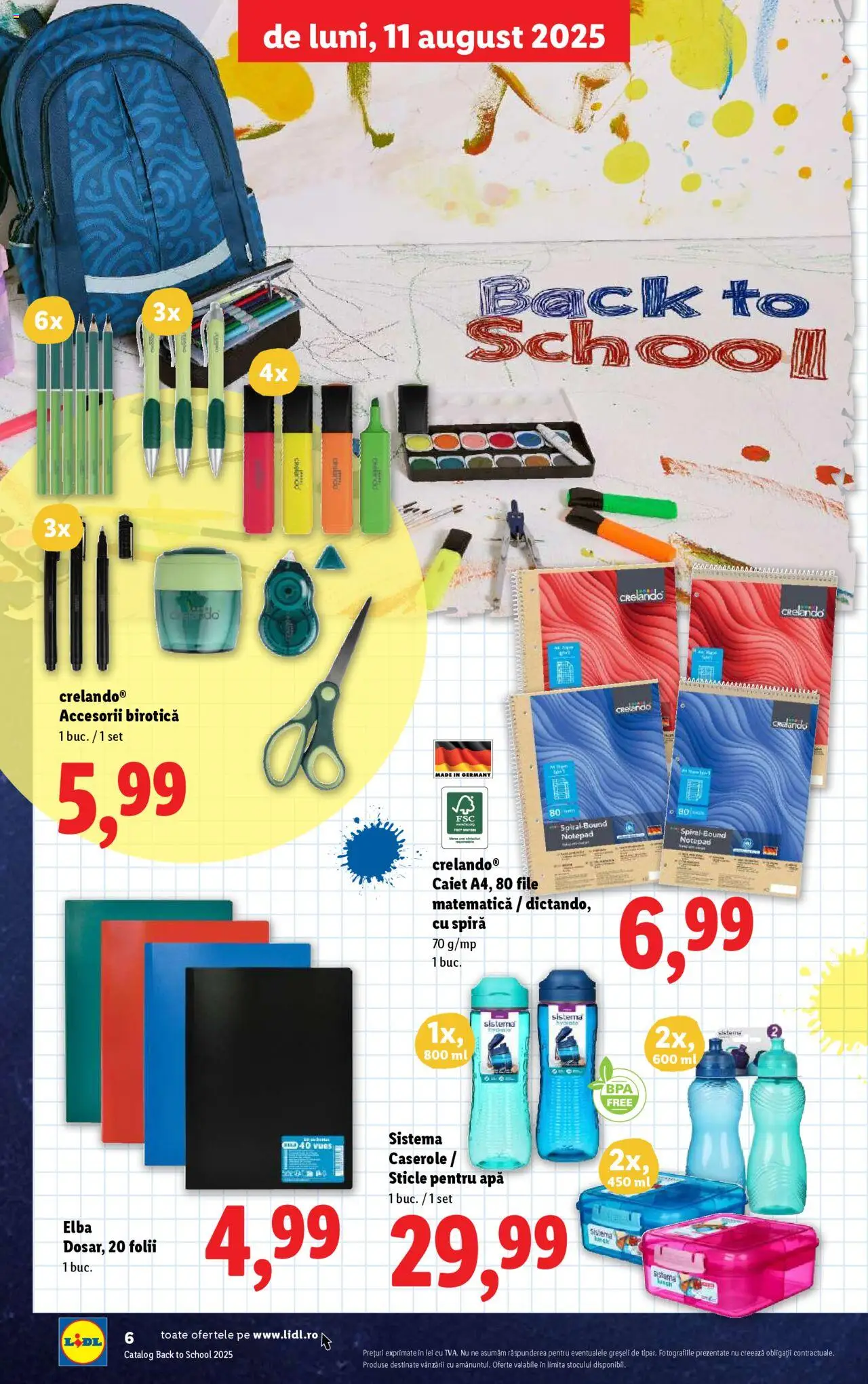 Catalog LIDL 11 - 30 August 2025 | Pagina 6 | Produse: Notebook, Caserole, Apă