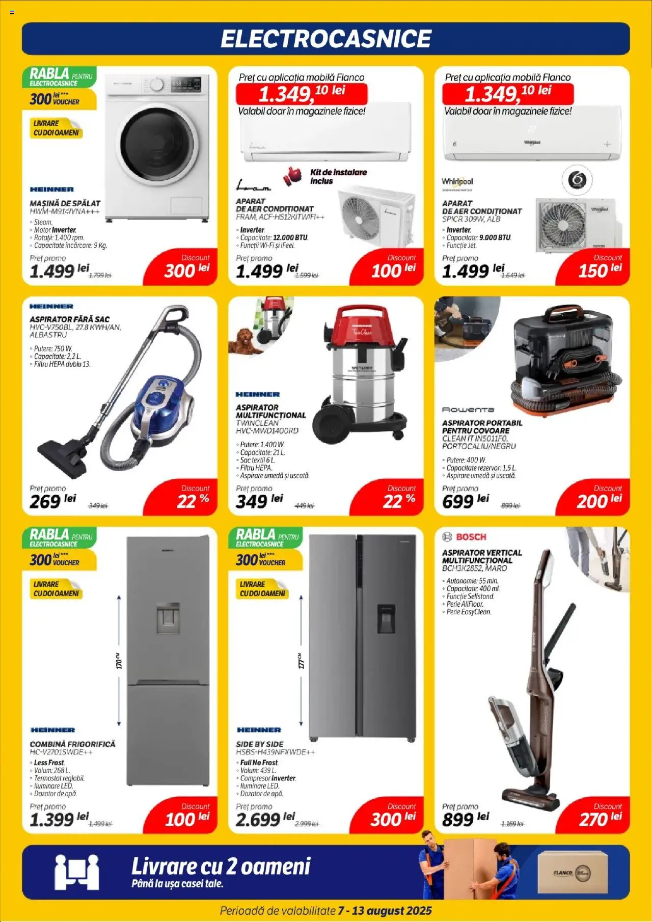 Catalog Flanco 7 - 12 August 2025 | Pagina 13 | Produse: Aer Condiționat, Aspirator, Ușă, Combină frigorifică