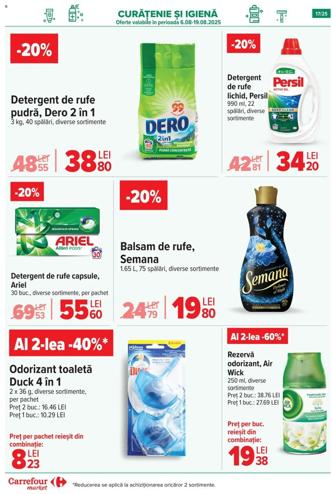 Catalog Carrefour 6 - 11 August 2025 | Pagina 17 | Produse: Toaletă, Pudră, Balsam, Odorizant toaletă