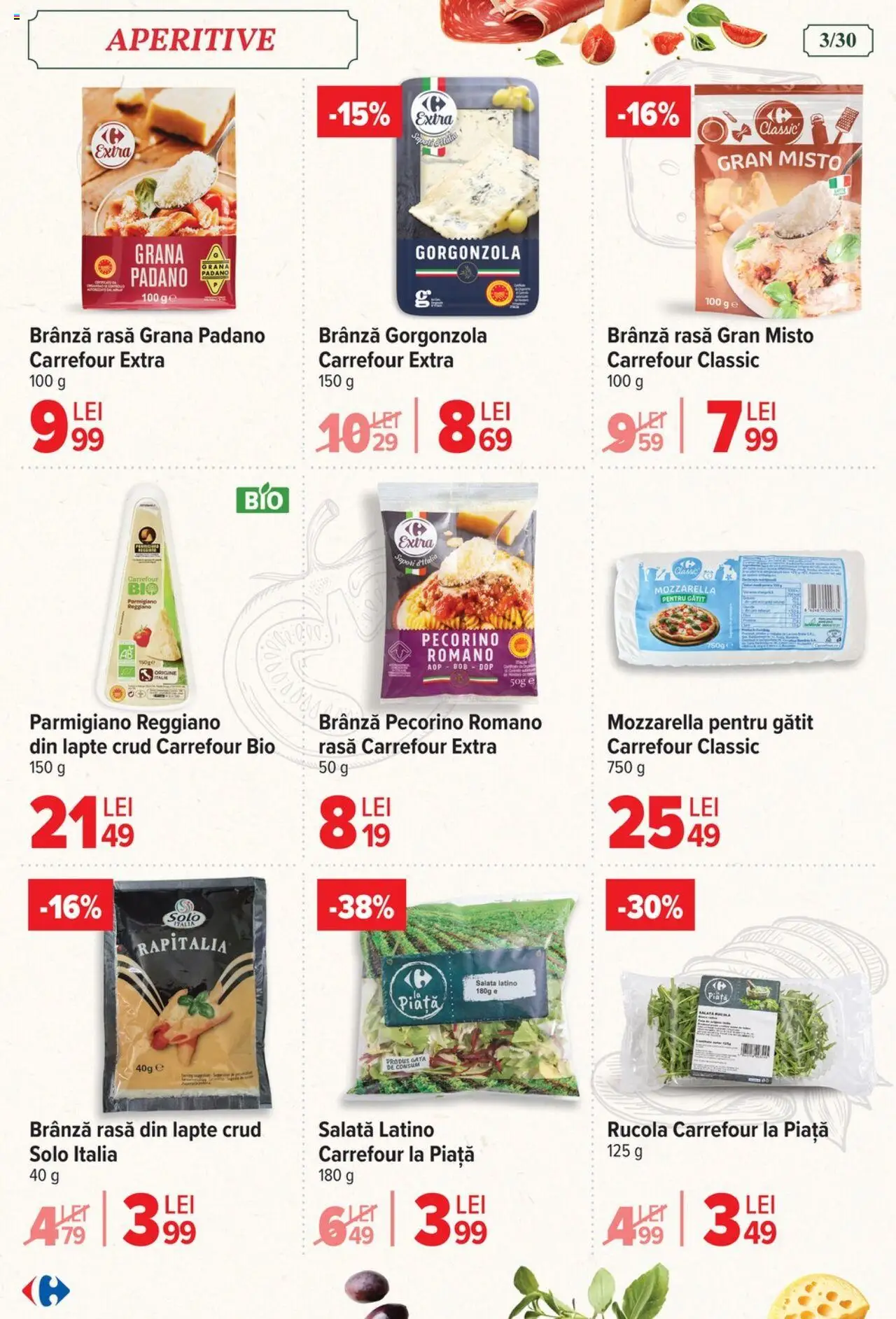 Catalog Carrefour 6 - 18 August 2025 | Pagina 3 | Produse: Mozzarella, Brânză, Gorgonzola, Salată