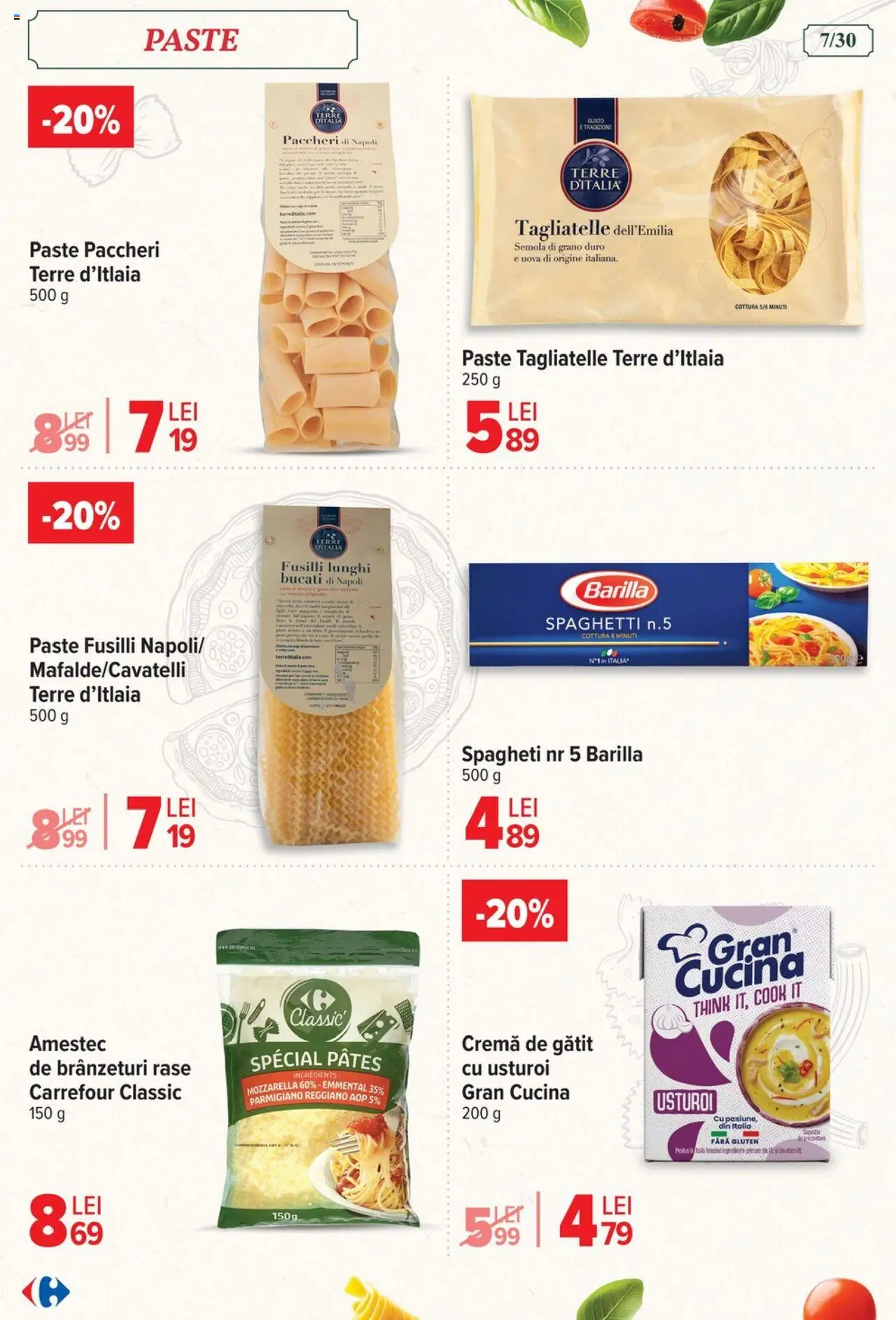 Catalog Carrefour 6 - 18 August 2025 | Pagina 7 | Produse: Mozzarella, Cremă, Paste, Usturoi