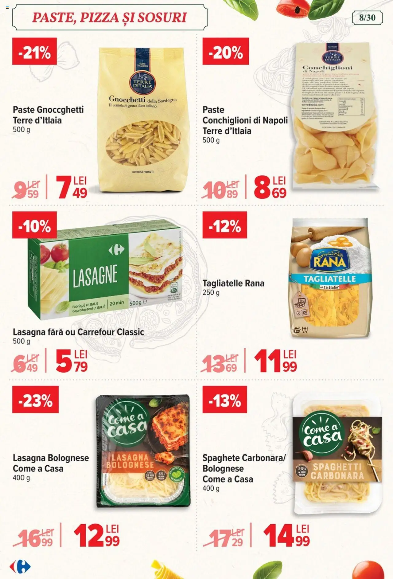 Catalog Carrefour 6 - 18 August 2025 | Pagina 8 | Produse: Lasagna, Pizza, Paste