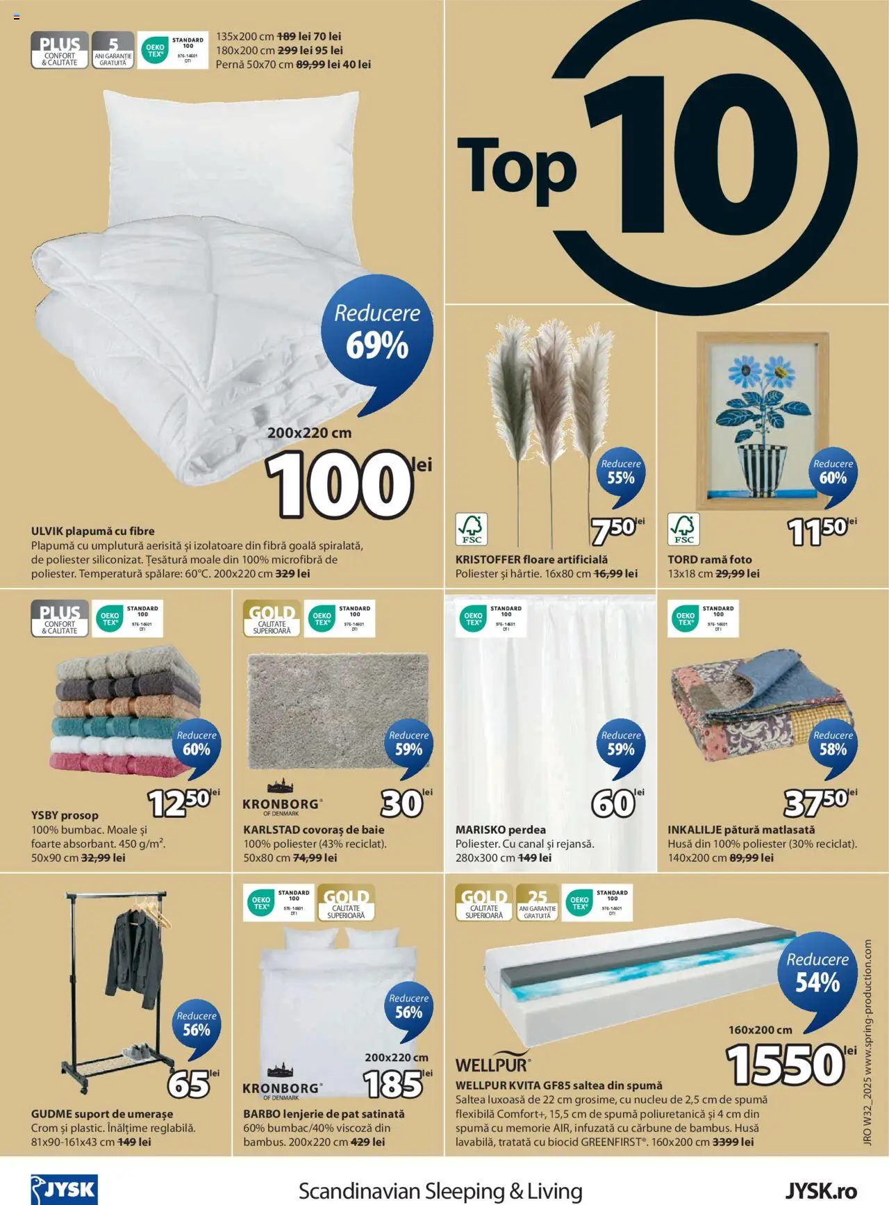 Catalog JYSK 4 - 25 August 2025 | Pagina 16 | Produse: Pat, Pernă, Perdea, Covoraș de baie