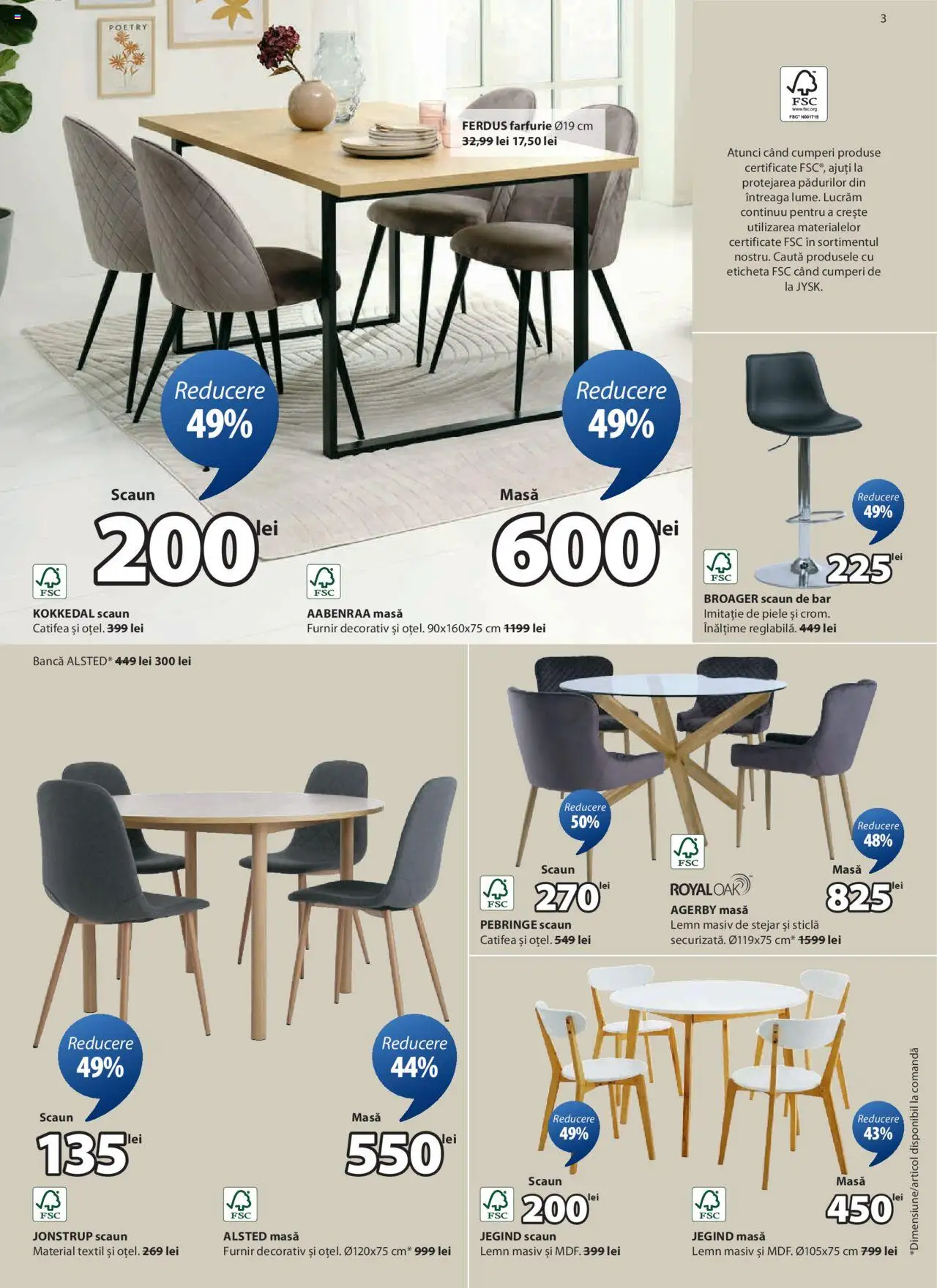Catalog JYSK 4 - 25 August 2025 | Pagina 3 | Produse: Scaun, Scaun de bar, Bancă, Farfurie