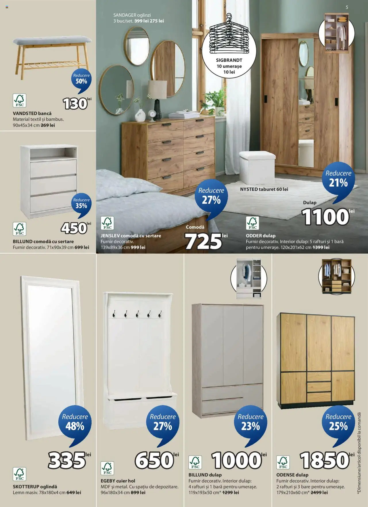 Catalog JYSK 4 - 25 August 2025 | Pagina 5 | Produse: Comodă, Oglindă, Taburet, Bancă