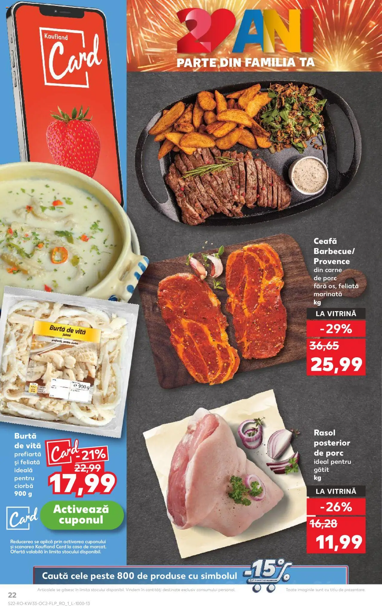 Catalog Kaufland 13 - 18 August 2025 | Pagina 22 | Produse: Vitrină, Carne De Porc, Pește, Rasol