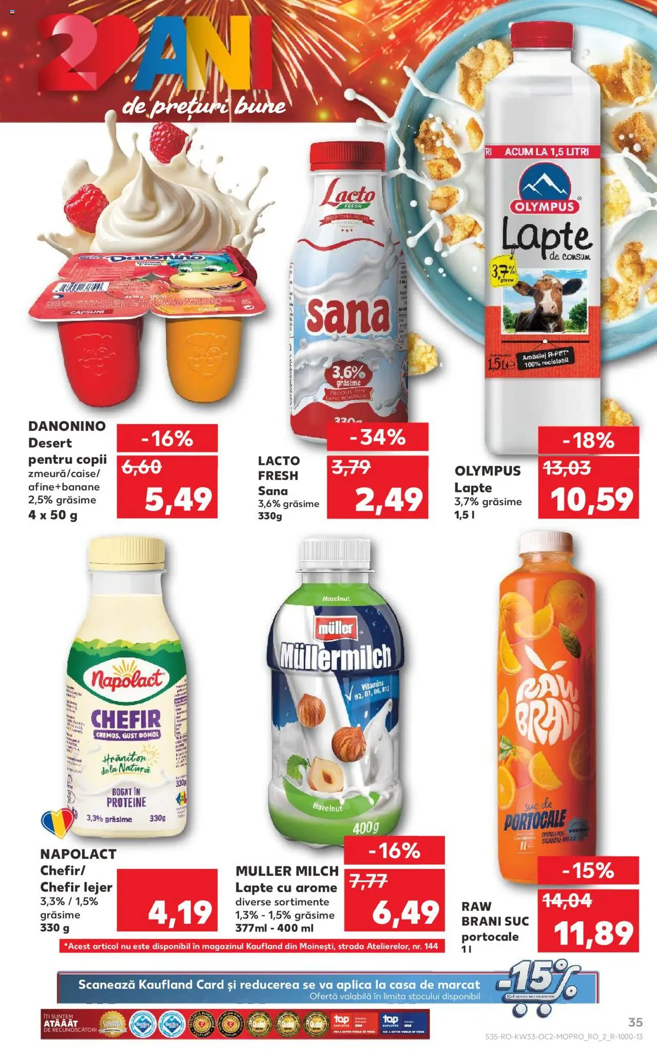 Catalog Kaufland 13 - 18 August 2025 | Pagina 35 | Produse: Masaüstü kılıfı, Lapte, Suc, Portocale