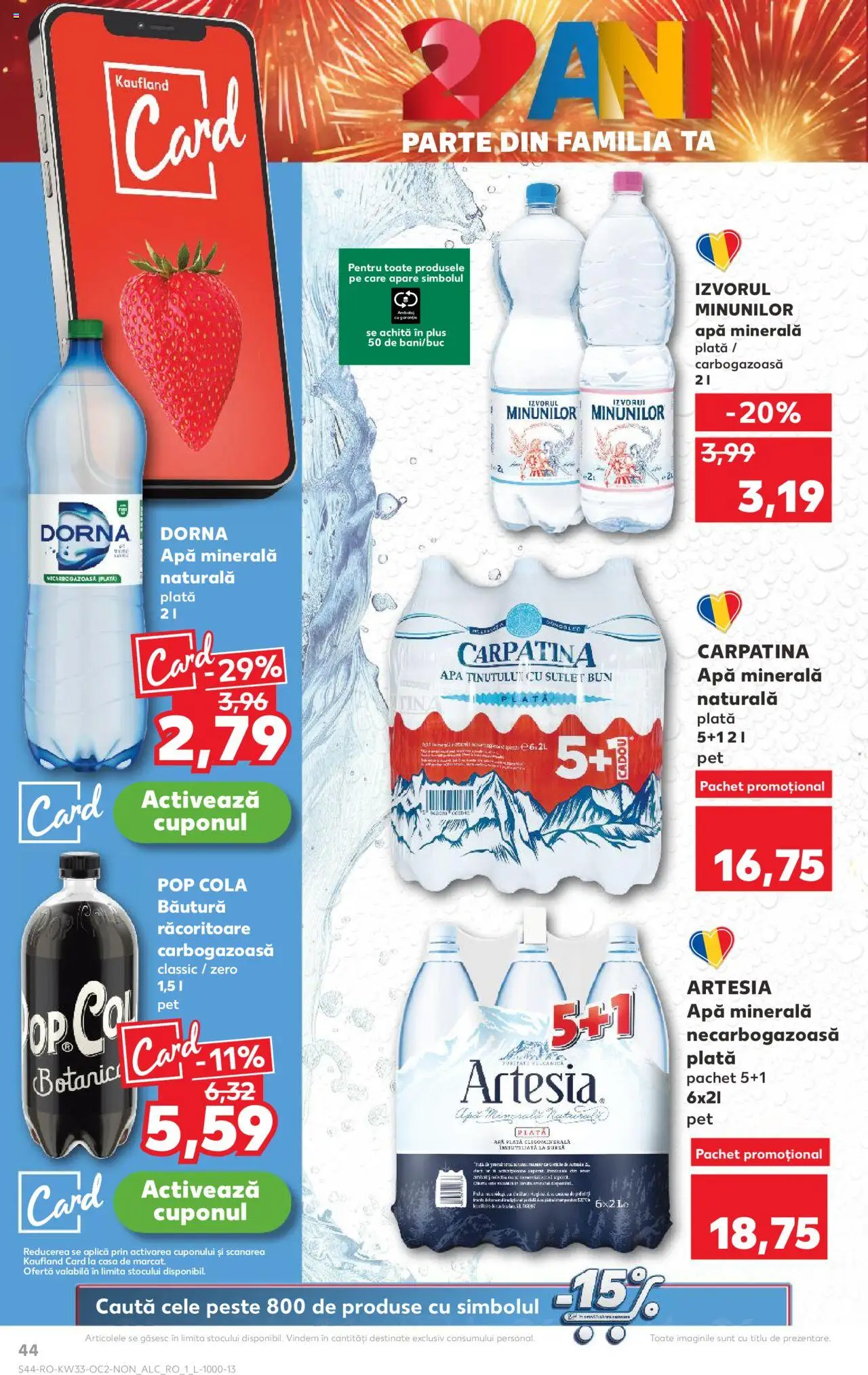 Catalog Kaufland 13 - 18 August 2025 | Pagina 44 | Produse: Yazı tahtası kalemi, Amerikan servis, Pește, Apă