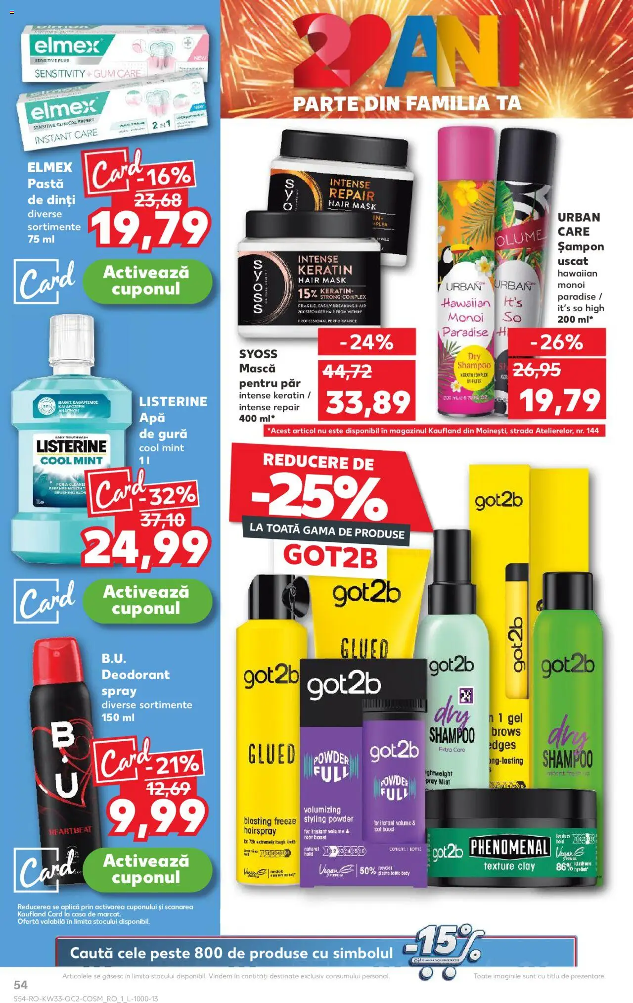 Catalog Kaufland 13 - 18 August 2025 | Pagina 54 | Produse: Șampon, Apă de gură, Apă, Șampon uscat
