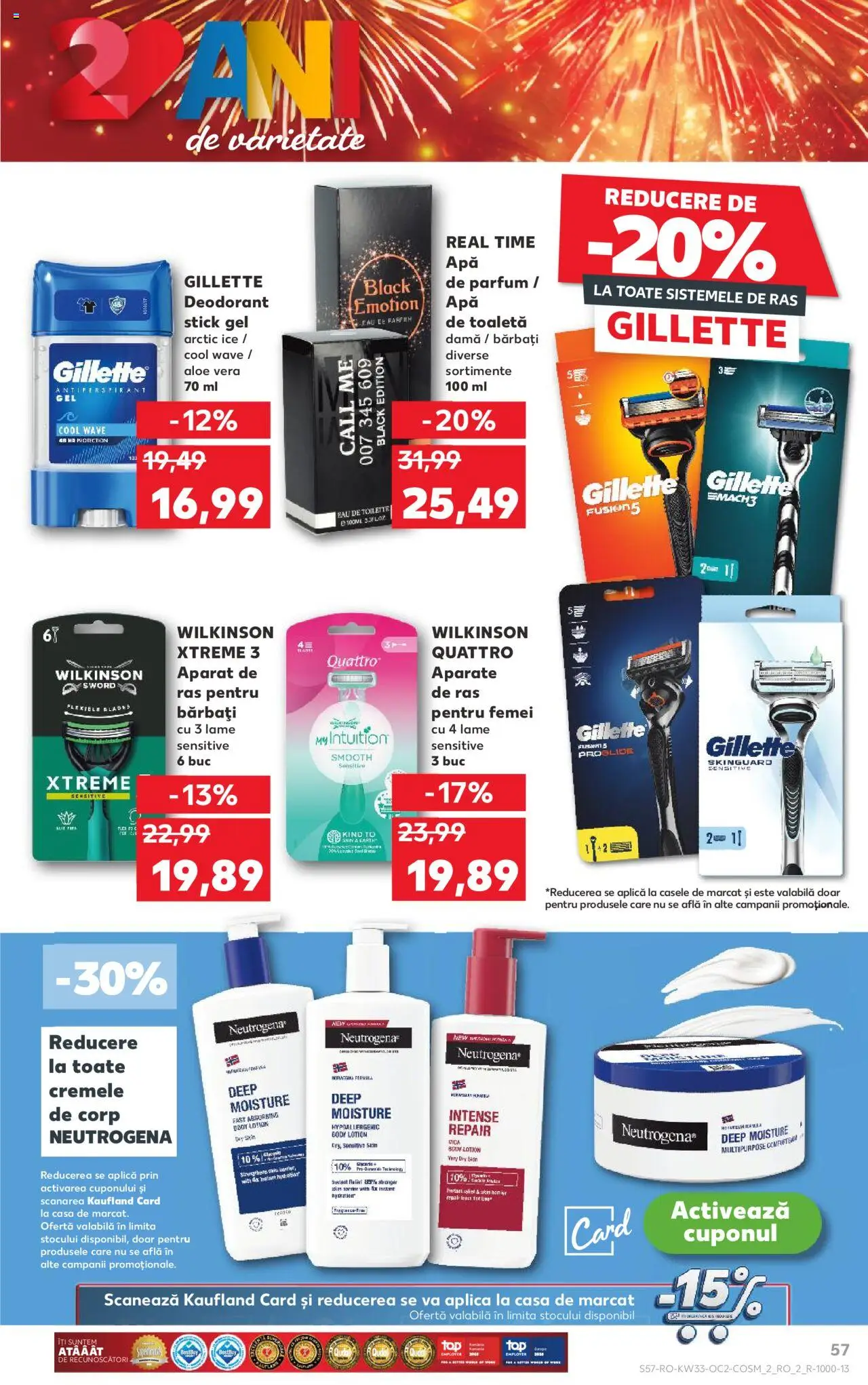 Catalog Kaufland 13 - 18 August 2025 | Pagina 57 | Produse: Aparat De Ras, Body, Apă de toaletă, Antiperspirant