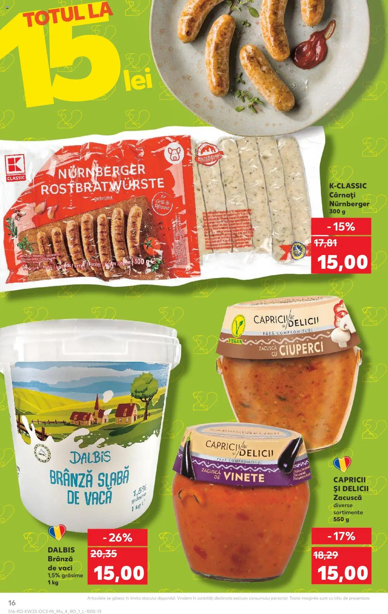 Catalog Kaufland 13 - 18 August 2025 | Pagina 16 | Produse: Grill, Ciuperci, Brânză, Cârnați