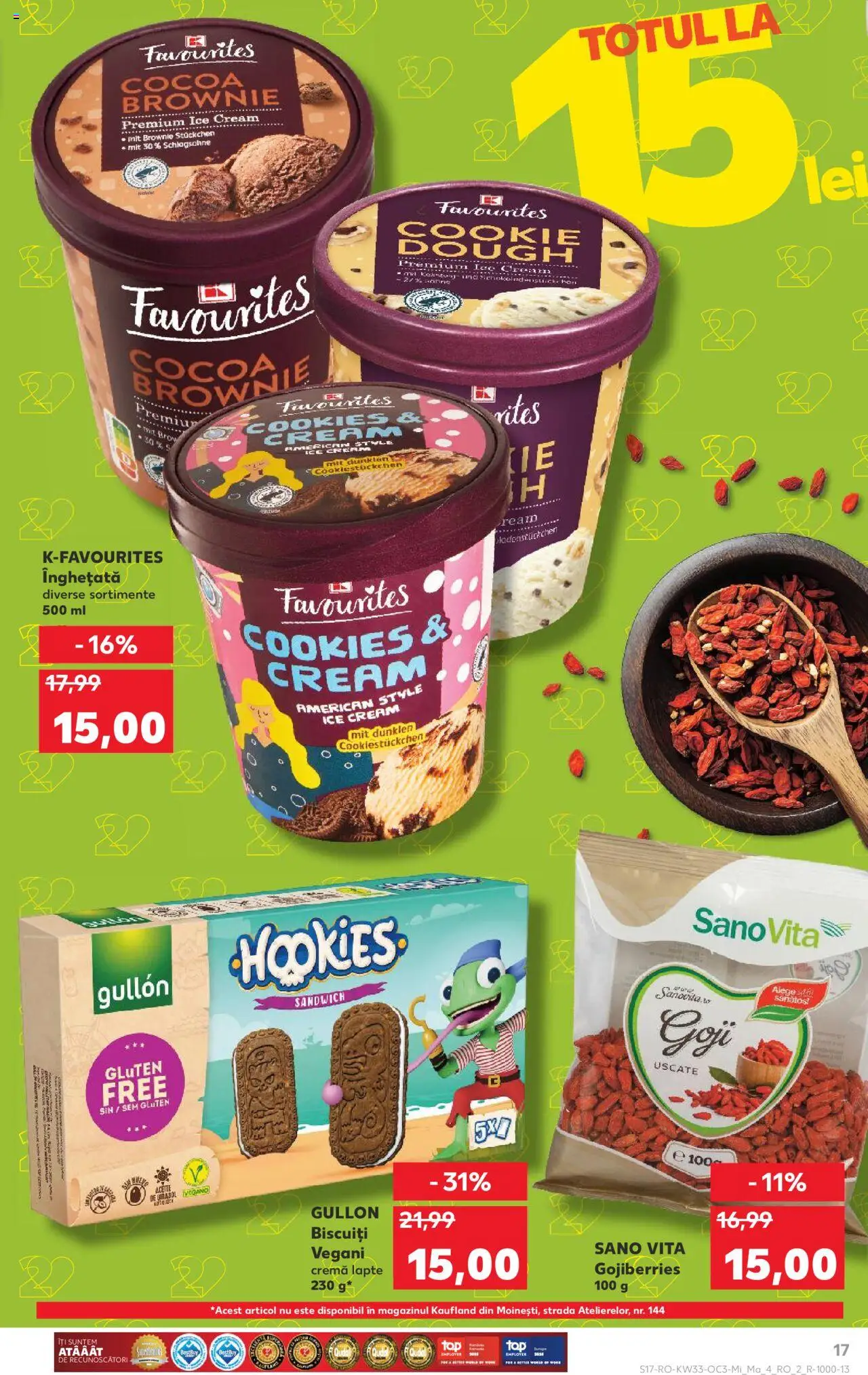Catalog Kaufland 13 - 18 August 2025 | Pagina 17 | Produse: Delgeç, Lapte, Biscuiți, Înghețată