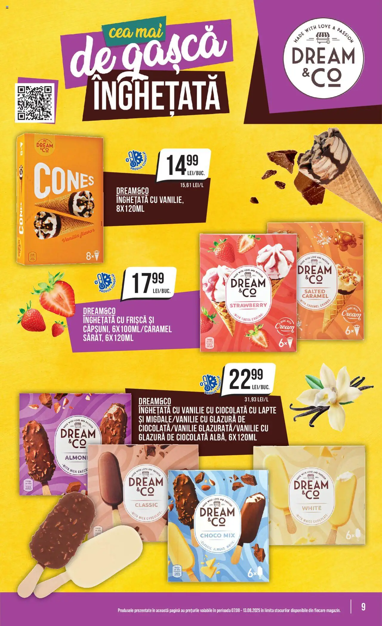 Catalog Mega Image 7 - 12 August 2025 | Pagina 9 | Produse: Lapte, Ciocolată, Frișcă, Înghețată