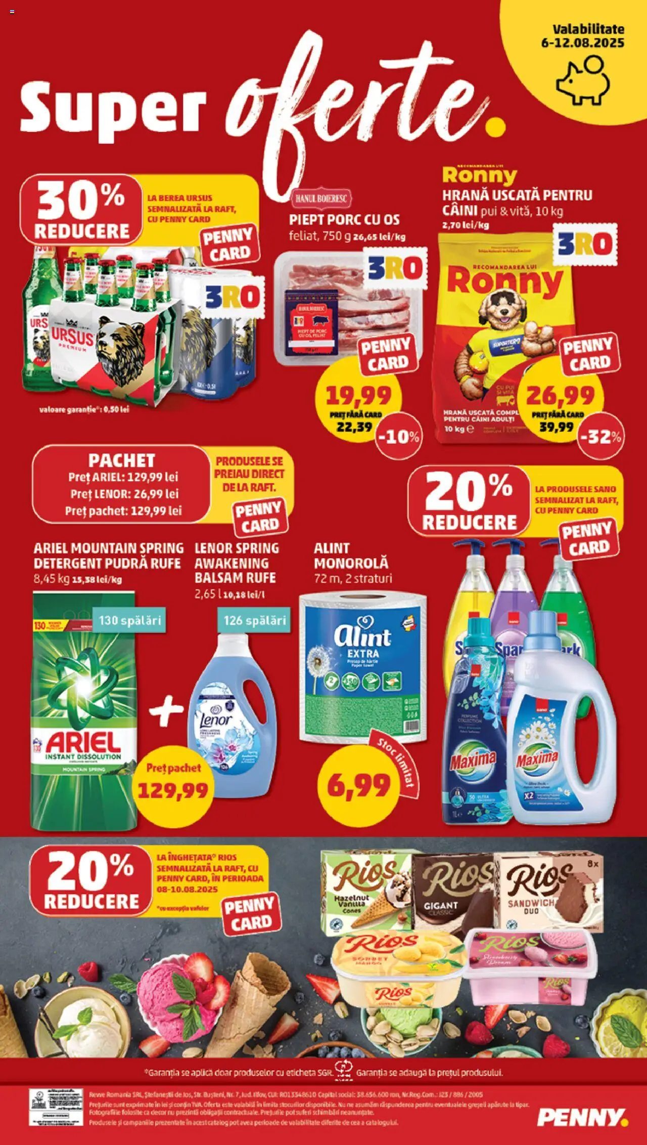 Catalog PENNY Market 6 - 11 August 2025 | Pagina 24 | Produse: Hacıyatmaz Kedi Oyuncağı, Bere, Detergent, Înghețată