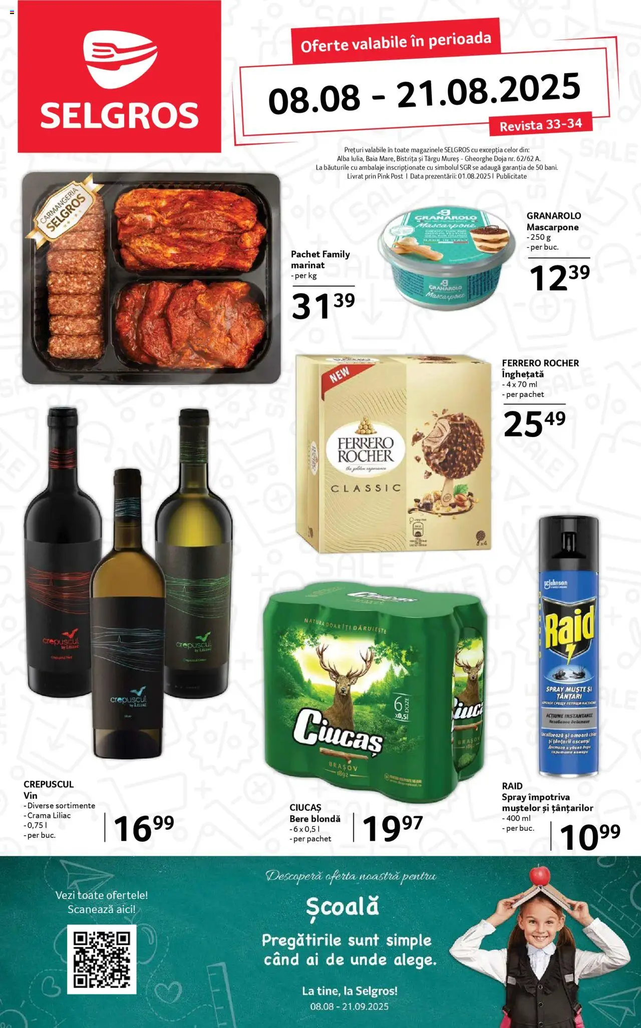 Catalog Selgros 8 - 20 August 2025 | Pagina 1 | Produse: Soda, Bere, Mascarpone, Înghețată