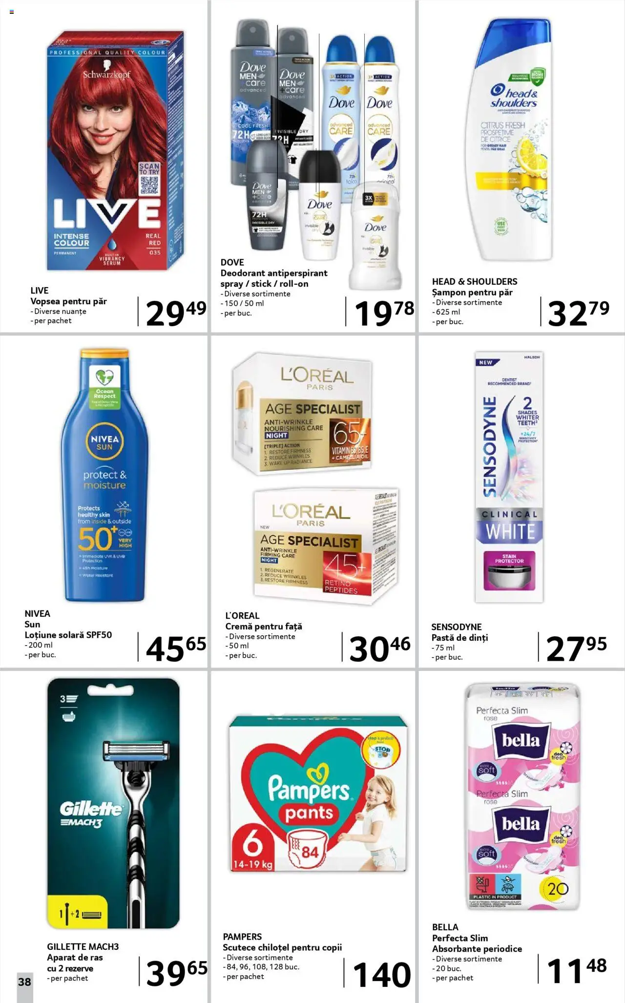 Catalog Selgros 8 - 20 August 2025 | Pagina 38 | Produse: Vopsea, Deodorant, Absorbante, Cremă pentru față