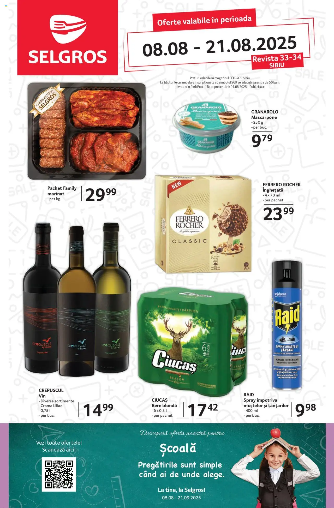 Catalog Selgros 8 - 20 August 2025 | Pagina 1 | Produse: Soda, Bere, Mascarpone, Înghețată