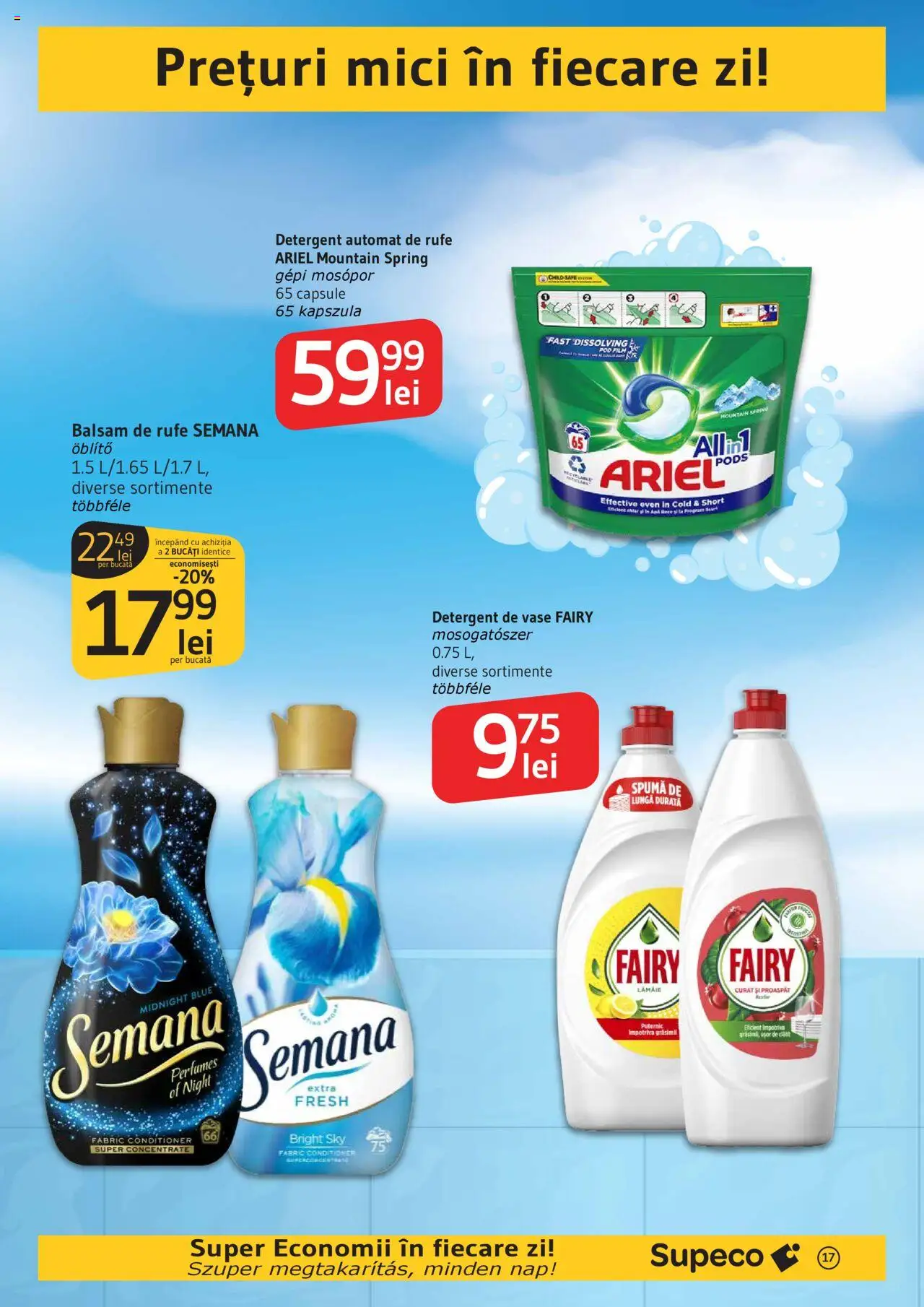 Catalog Supeco 7 - 19 August 2025 | Pagina 17 | Produse: Detergent de vase, Mici, Detergent, Balsam de rufe