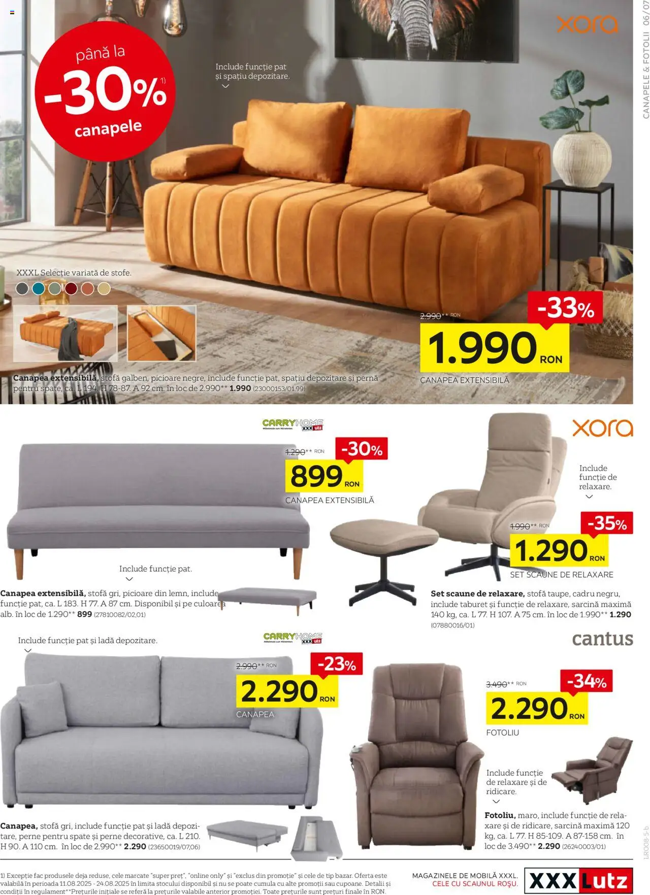 Catalog XXXLutz 1 - 29 August 2025 | Pagina 7 | Produse: Pat, Fotoliu, Canapea, Taburet