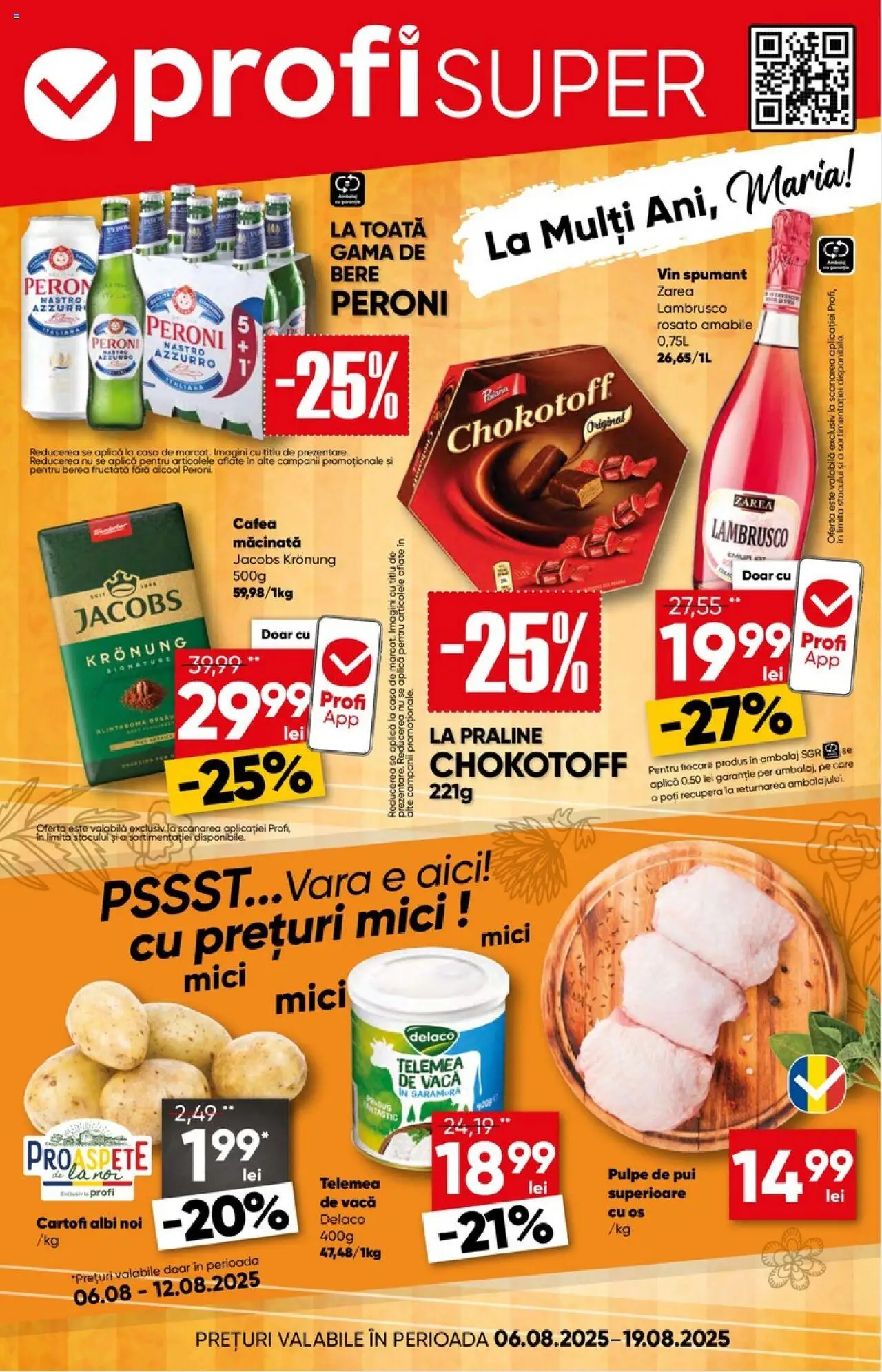 Catalog Profi 6 - 18 August 2025 | Pagina 1 | Produse: Light Kedi Konservesi, Mici, Cafea, Cartofi