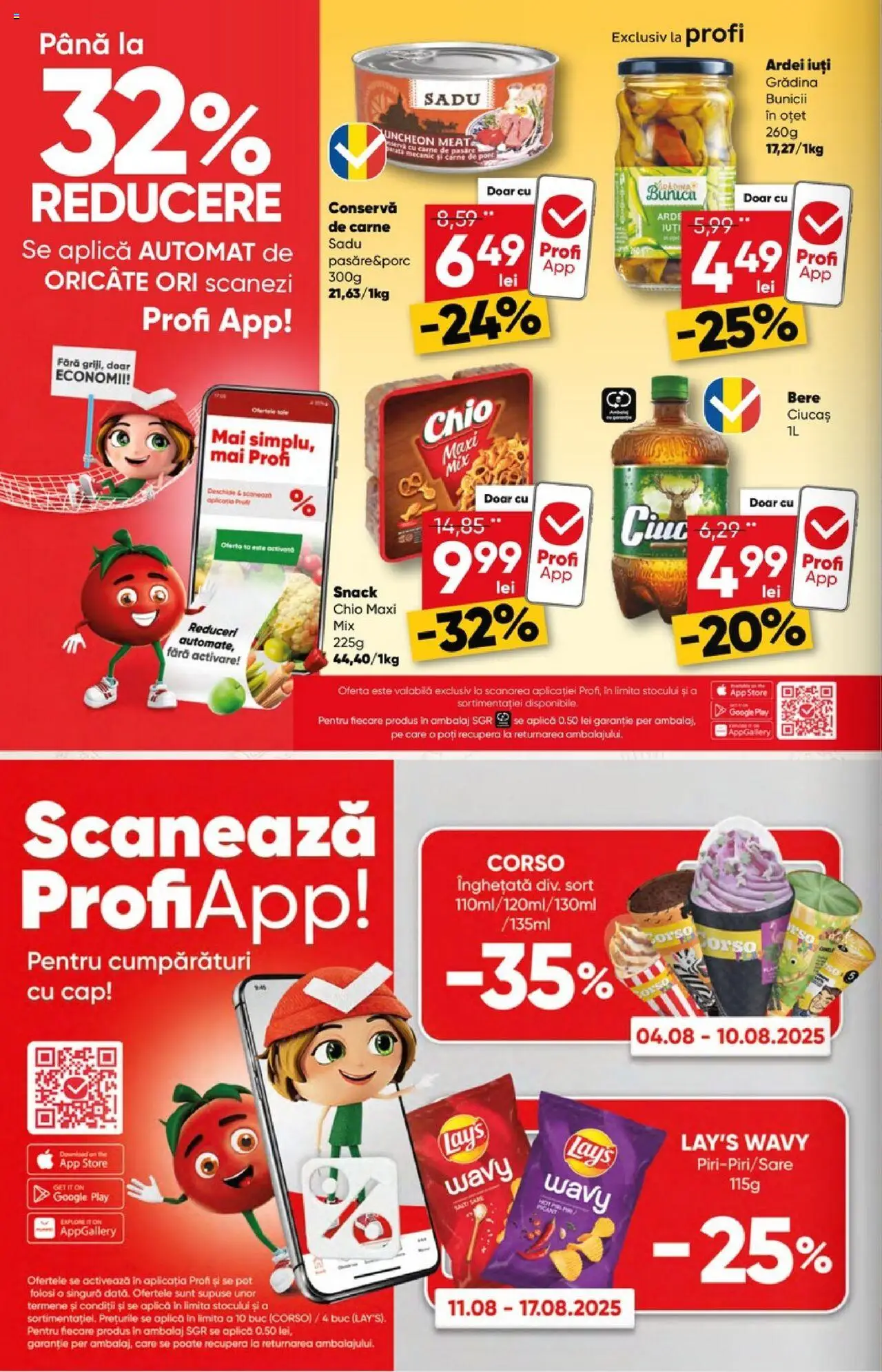 Catalog Profi 6 - 18 August 2025 | Pagina 8 | Produse: Șort, Carne De Porc, Înghețată, Sare