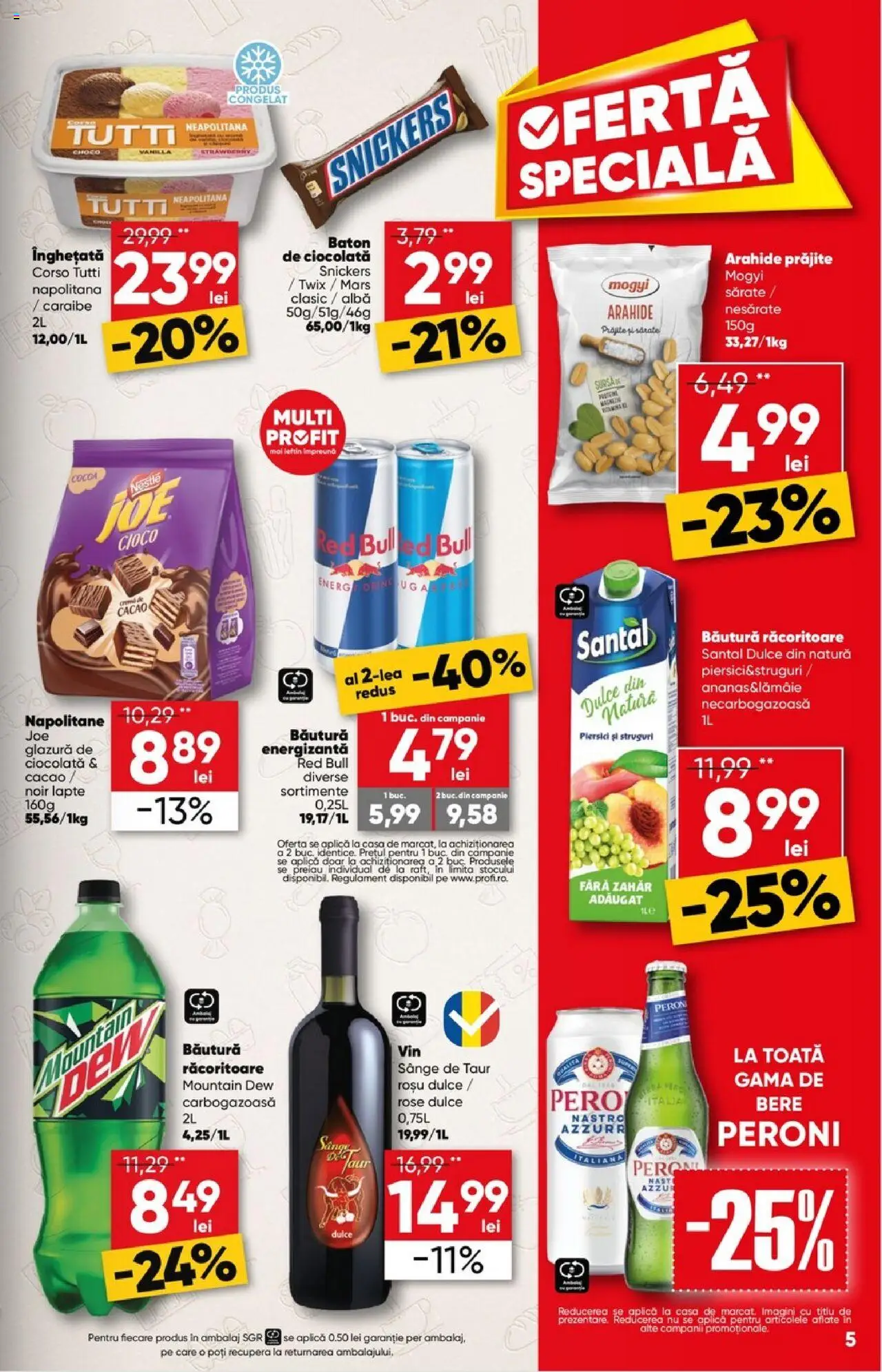 Catalog Profi 6 - 18 August 2025 | Pagina 5 | Produse: Napolitane, Lapte, Bere, Înghețată