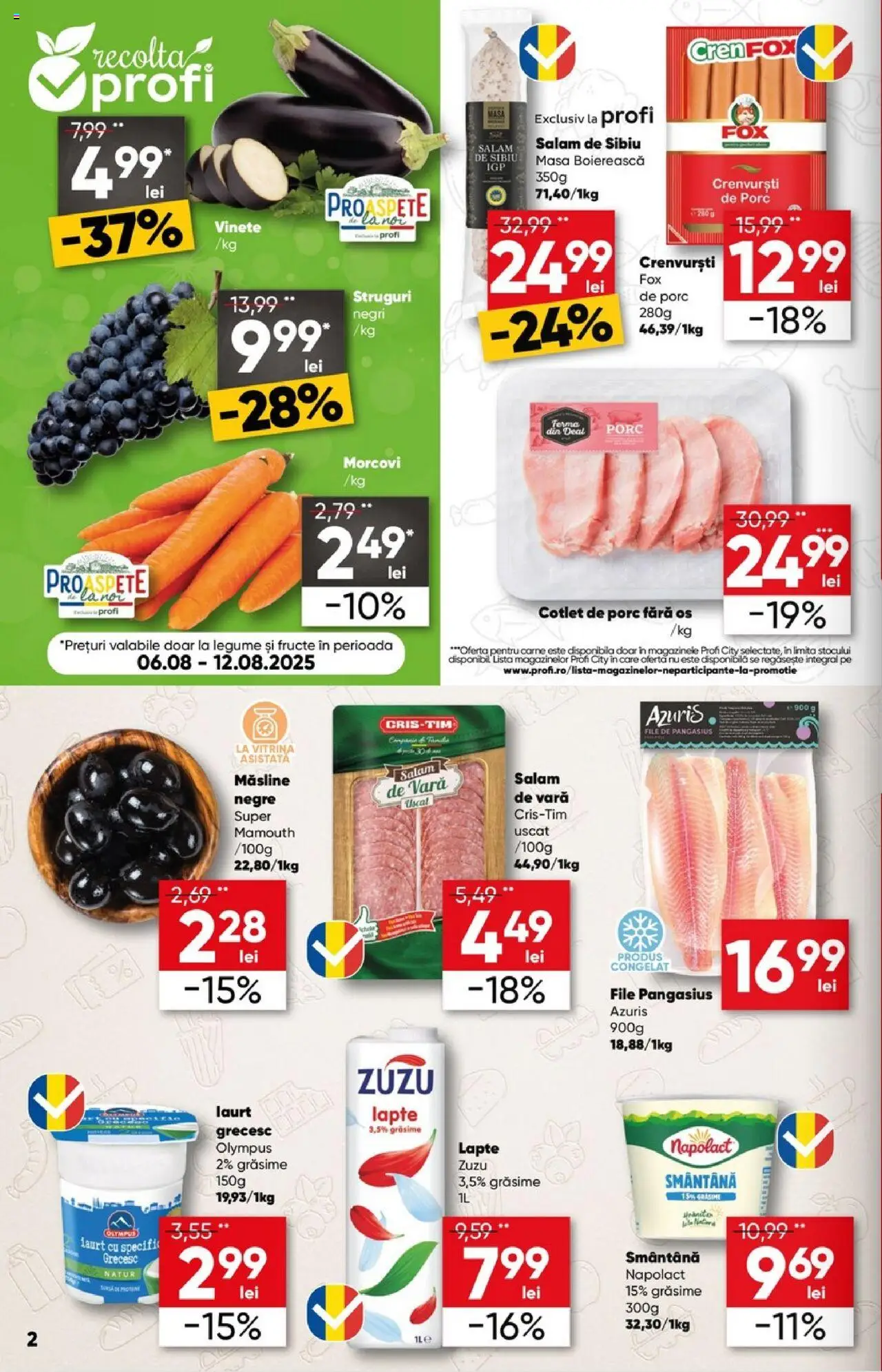Catalog Profi 6 - 18 August 2025 | Pagina 2 | Produse: Lait de coco, Masă, Salam, Esmer şeker