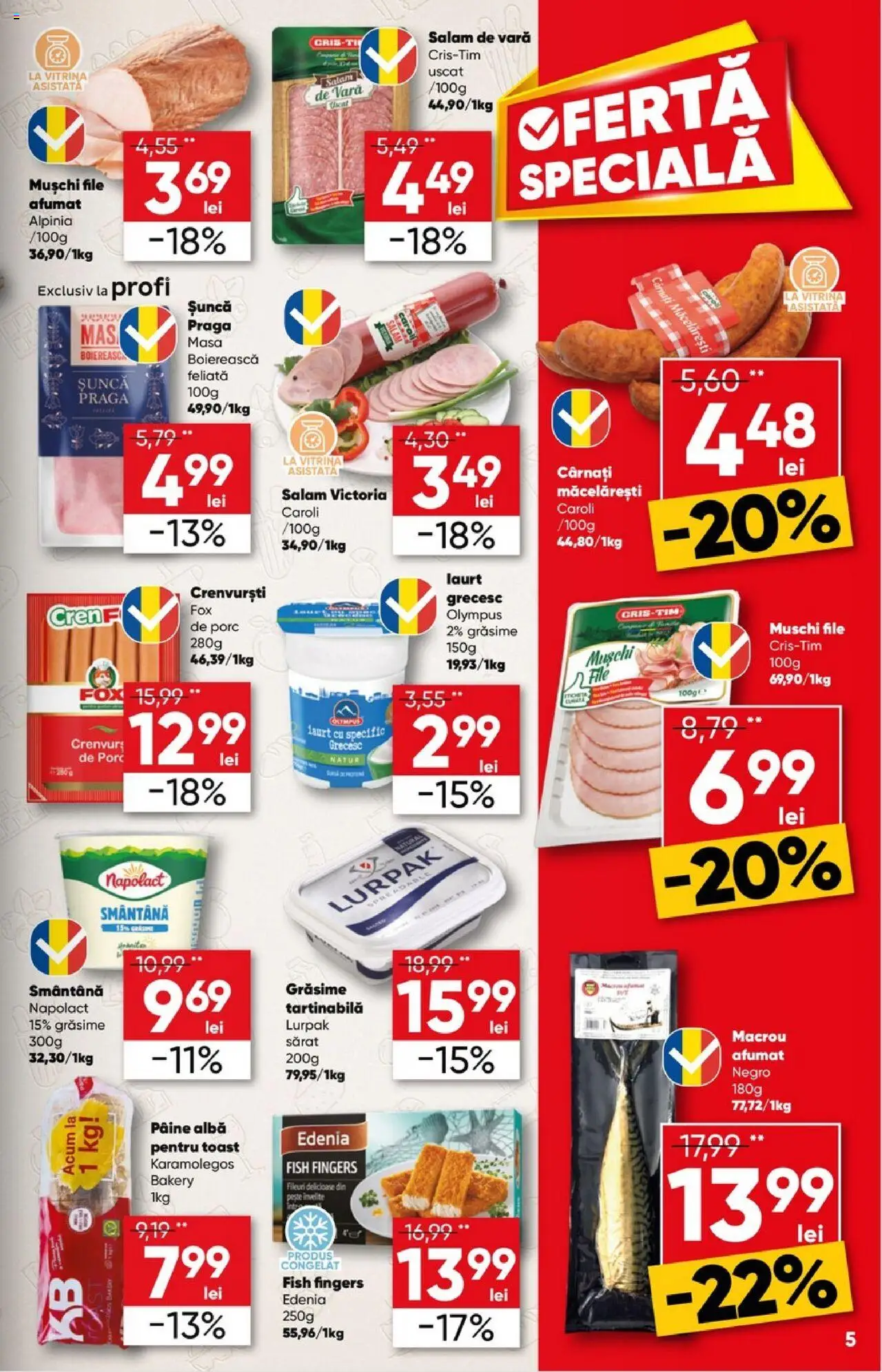 Catalog Profi 6 - 18 August 2025 | Pagina 5 | Produse: Masă, Crenvurști, Salam, Smântână