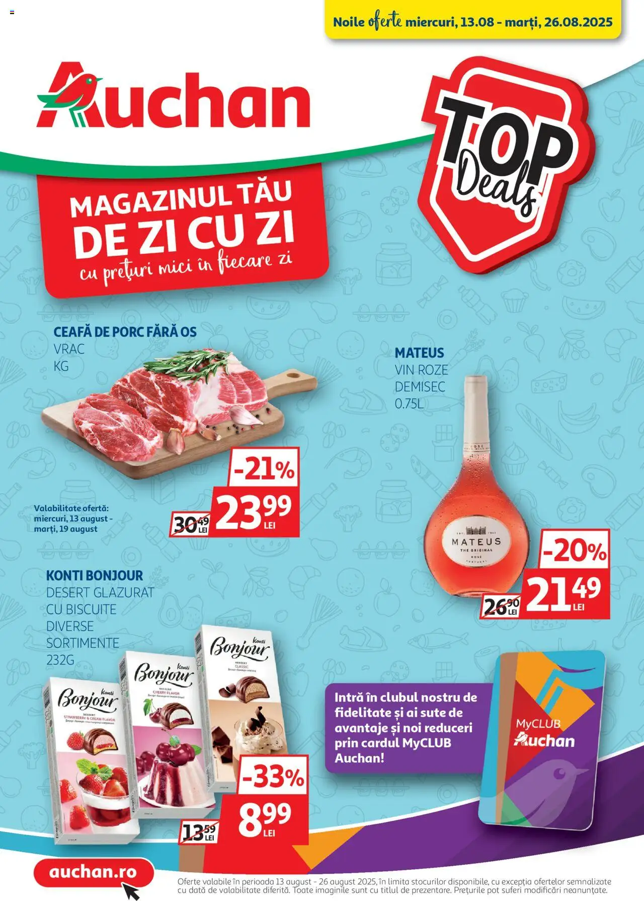 Catalog Auchan 13 - 25 August 2025 | Pagina 1 | Produse: Keçeli kalem, Mici, Vin