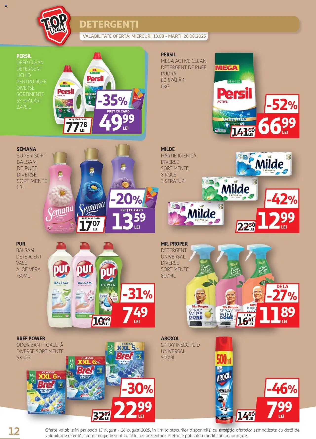 Catalog Auchan 13 - 25 August 2025 | Pagina 12 | Produse: Aloe vera, Pudră, Balsam, Odorizant toaletă
