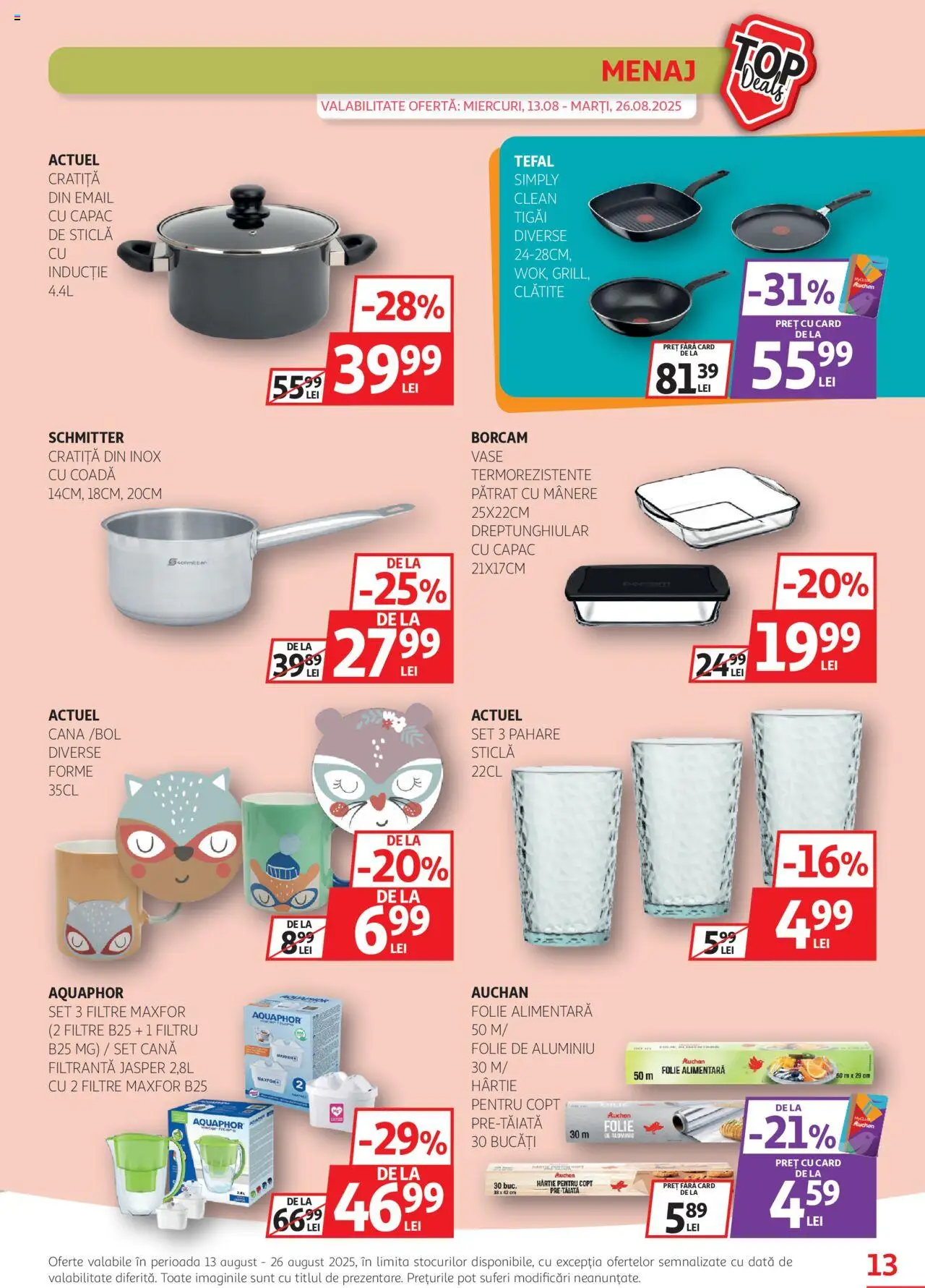 Catalog Auchan 13 - 25 August 2025 | Pagina 13 | Produse: Pomelo, Pahare, Cratiță, Clătite