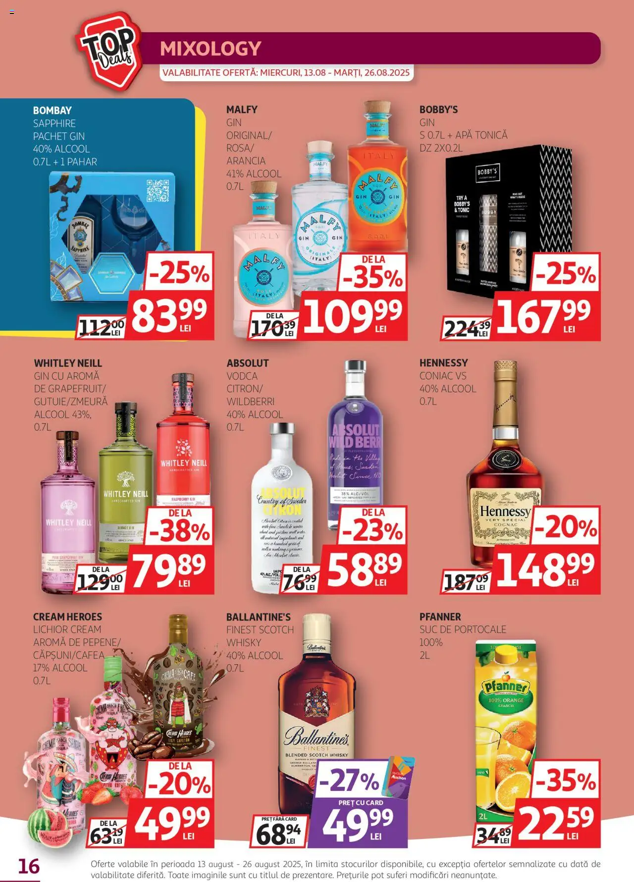 Catalog Auchan 13 - 25 August 2025 | Pagina 16 | Produse: Su ısıtıcı, Lichior, Gin, Apă