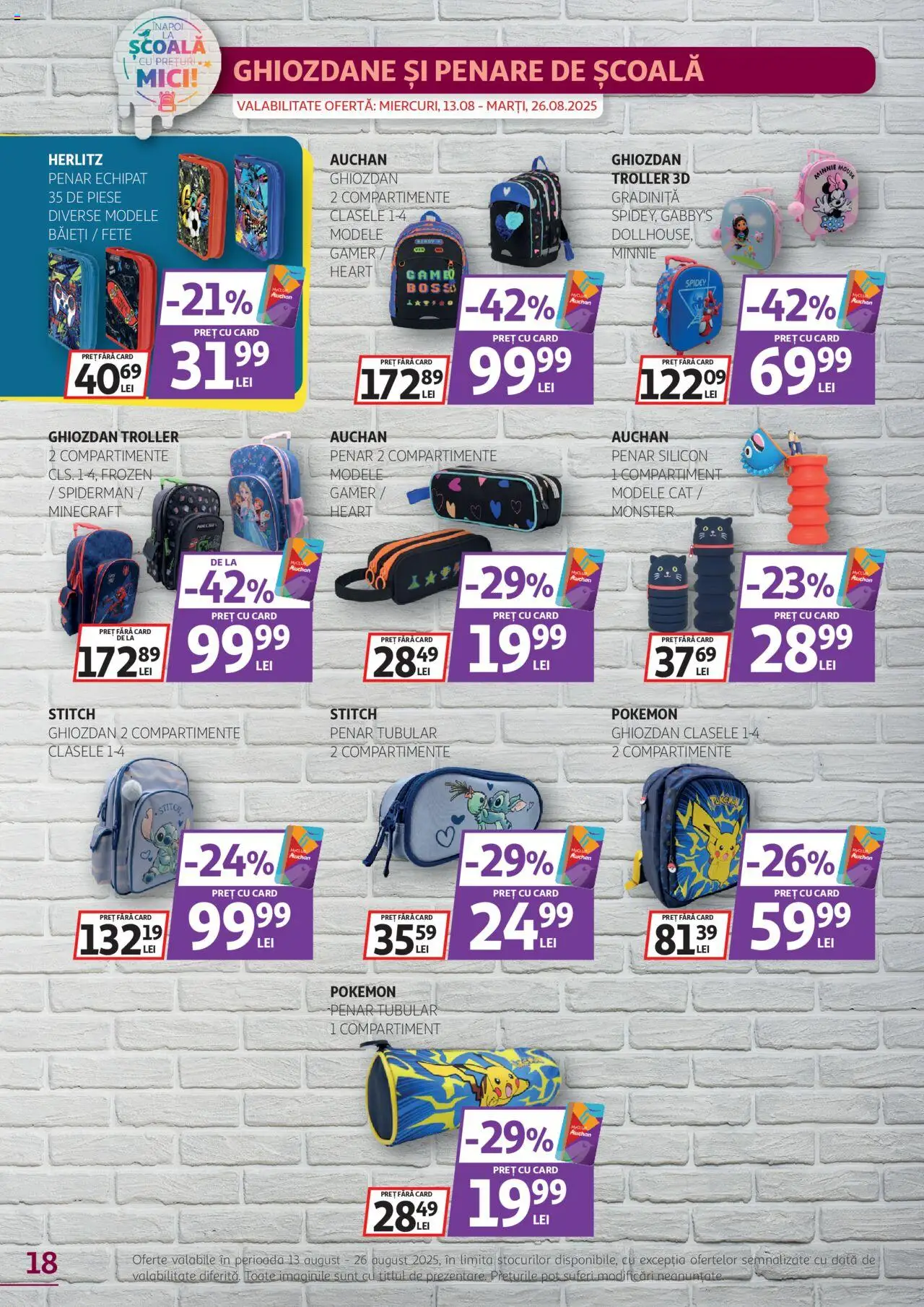 Catalog Auchan 13 - 25 August 2025 | Pagina 18 | Produse: Mouse, Mici, Ghiozdan