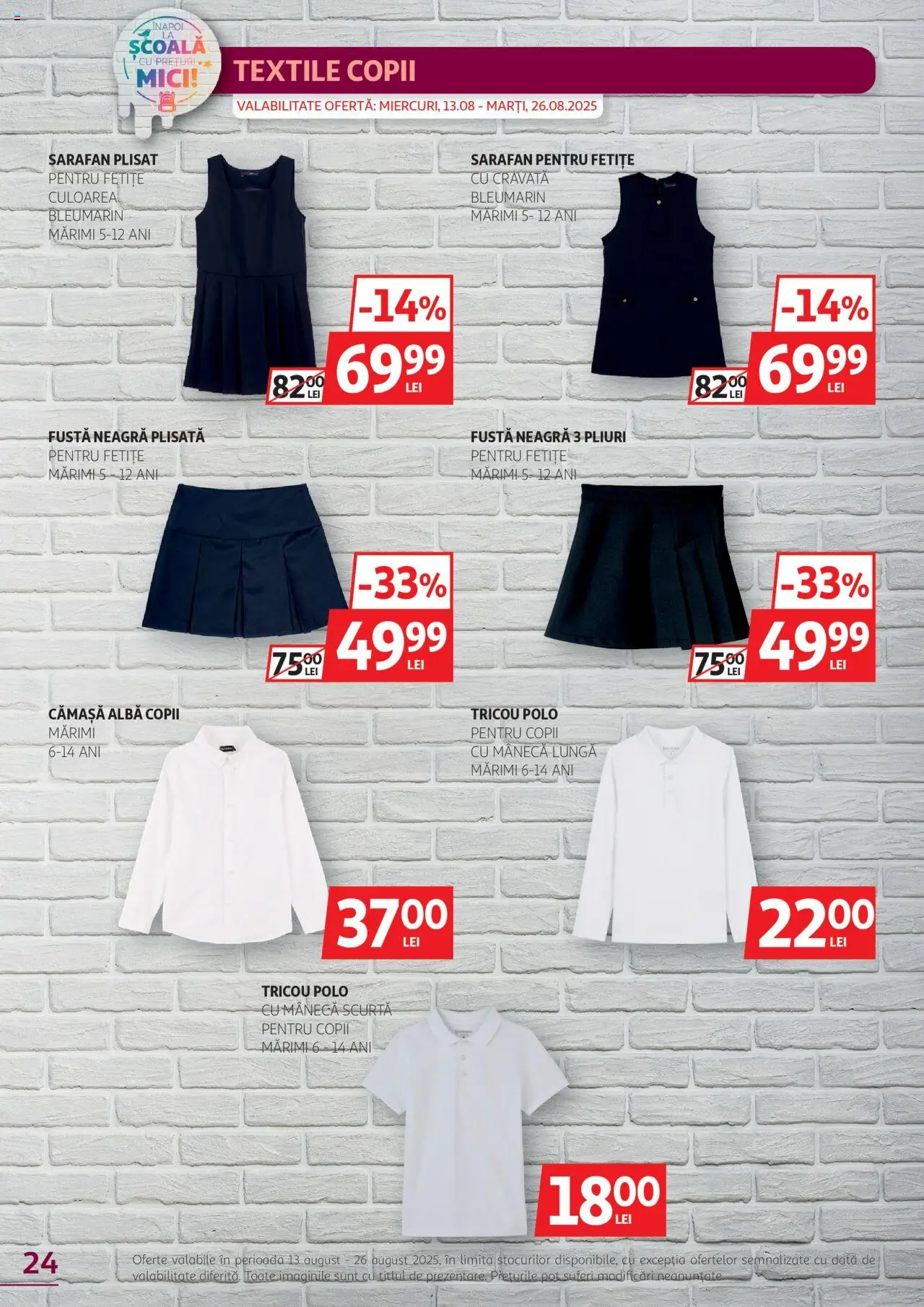 Catalog Auchan 13 - 25 August 2025 | Pagina 24 | Produse: Mici, Tricou