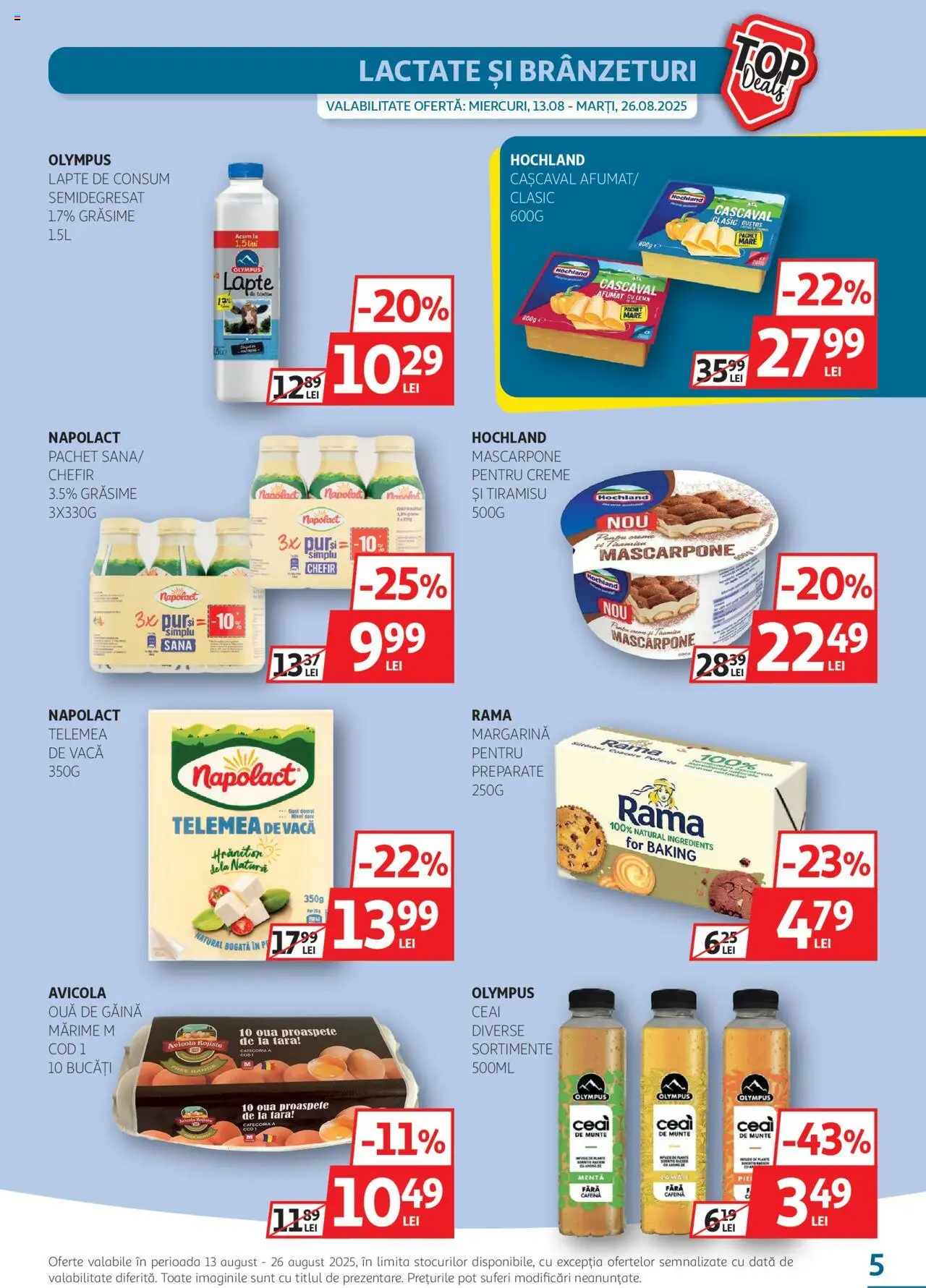 Catalog Auchan 13 - 25 August 2025 | Pagina 5 | Produse: Cașcaval, Ouă, Tiramisu, Lămâie