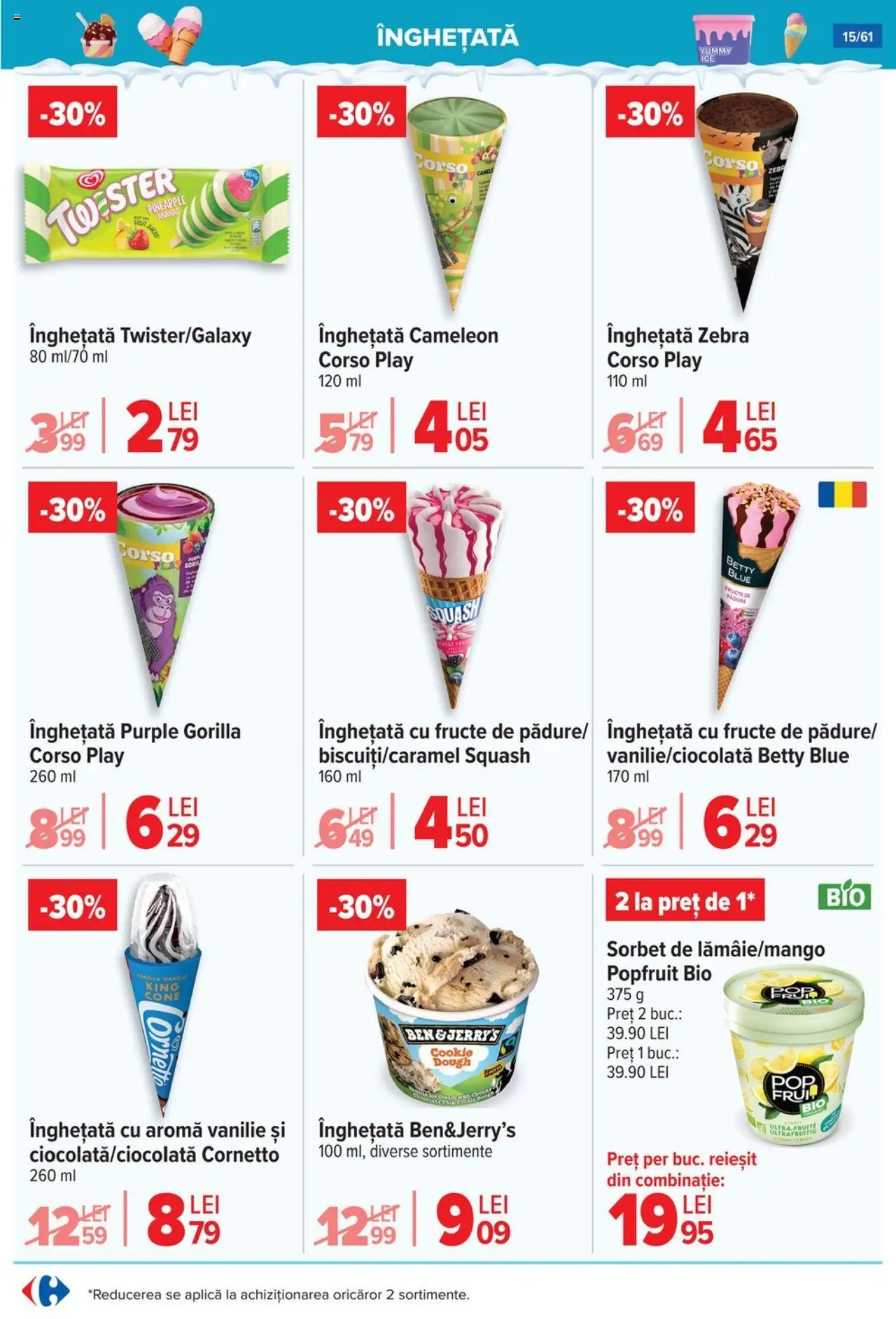 Catalog Carrefour 13 - 18 August 2025 | Pagina 16 | Produse: Şerit ödül, Ananas, Înghețată, Fructe
