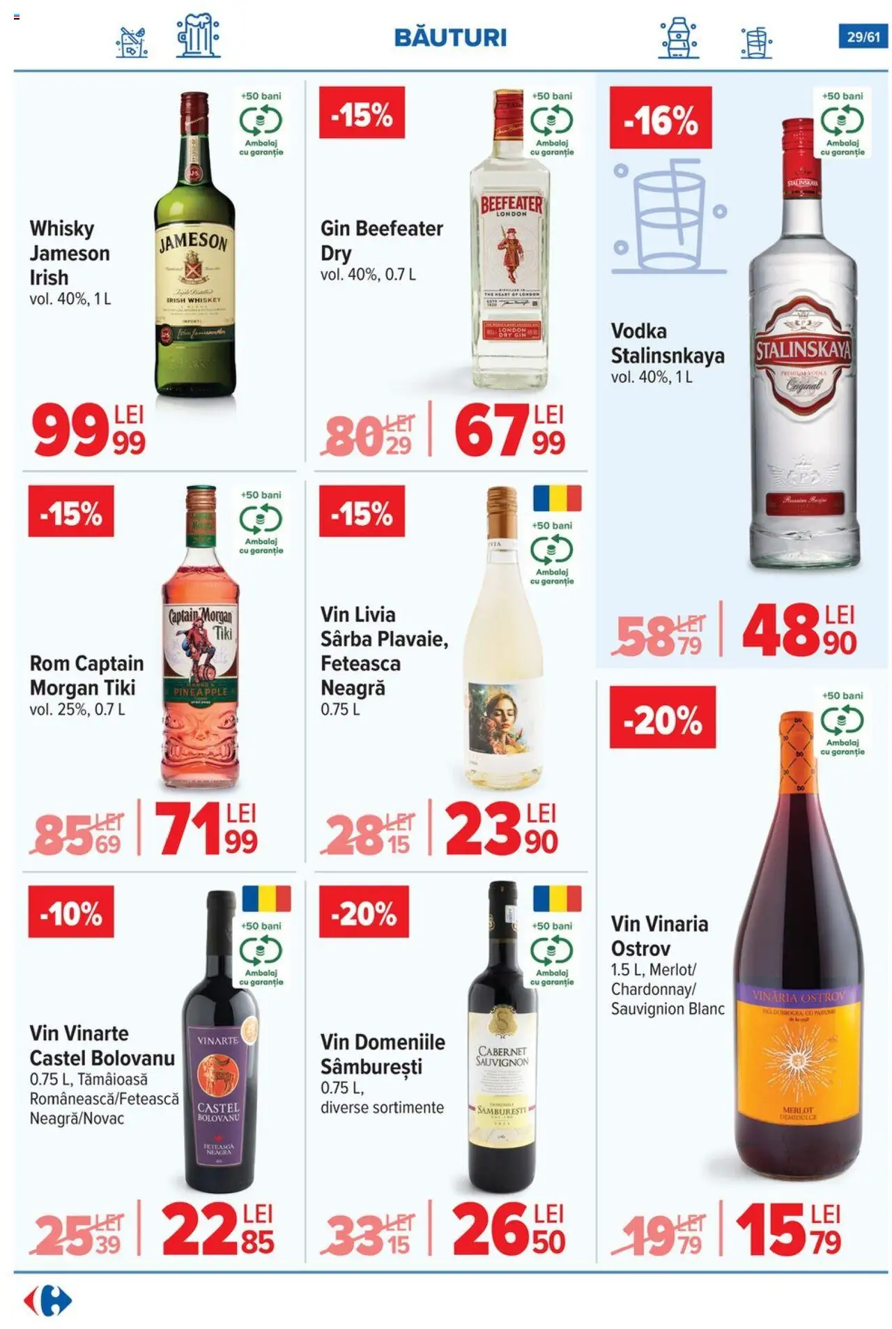 Catalog Carrefour 13 - 18 August 2025 | Pagina 30 | Produse: Vin, Rom, Vodka, Whiskey