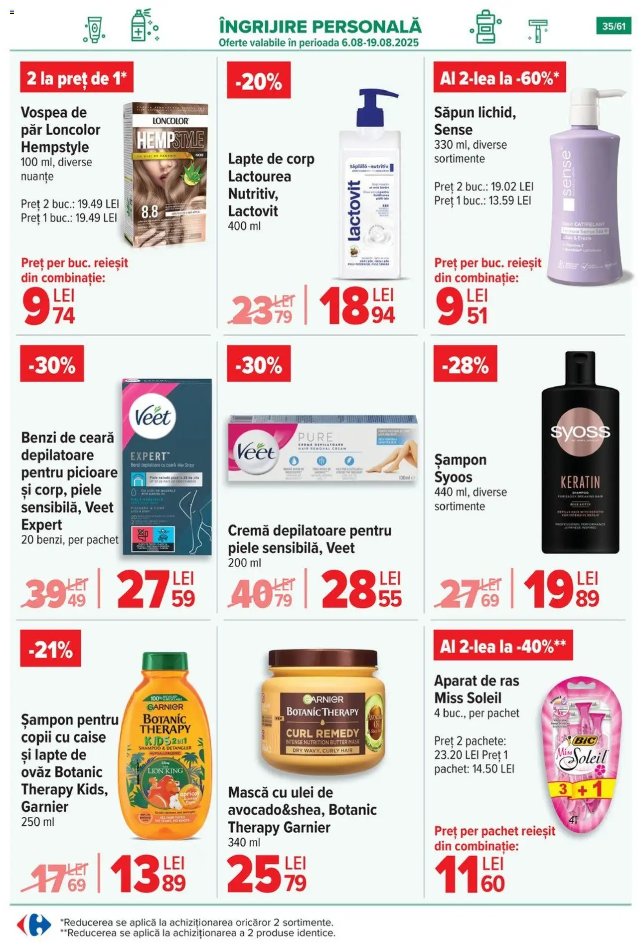 Catalog Carrefour 13 - 18 August 2025 | Pagina 36 | Produse: Aparat De Ras, Șampon, Ulei, Benzi depilatoare