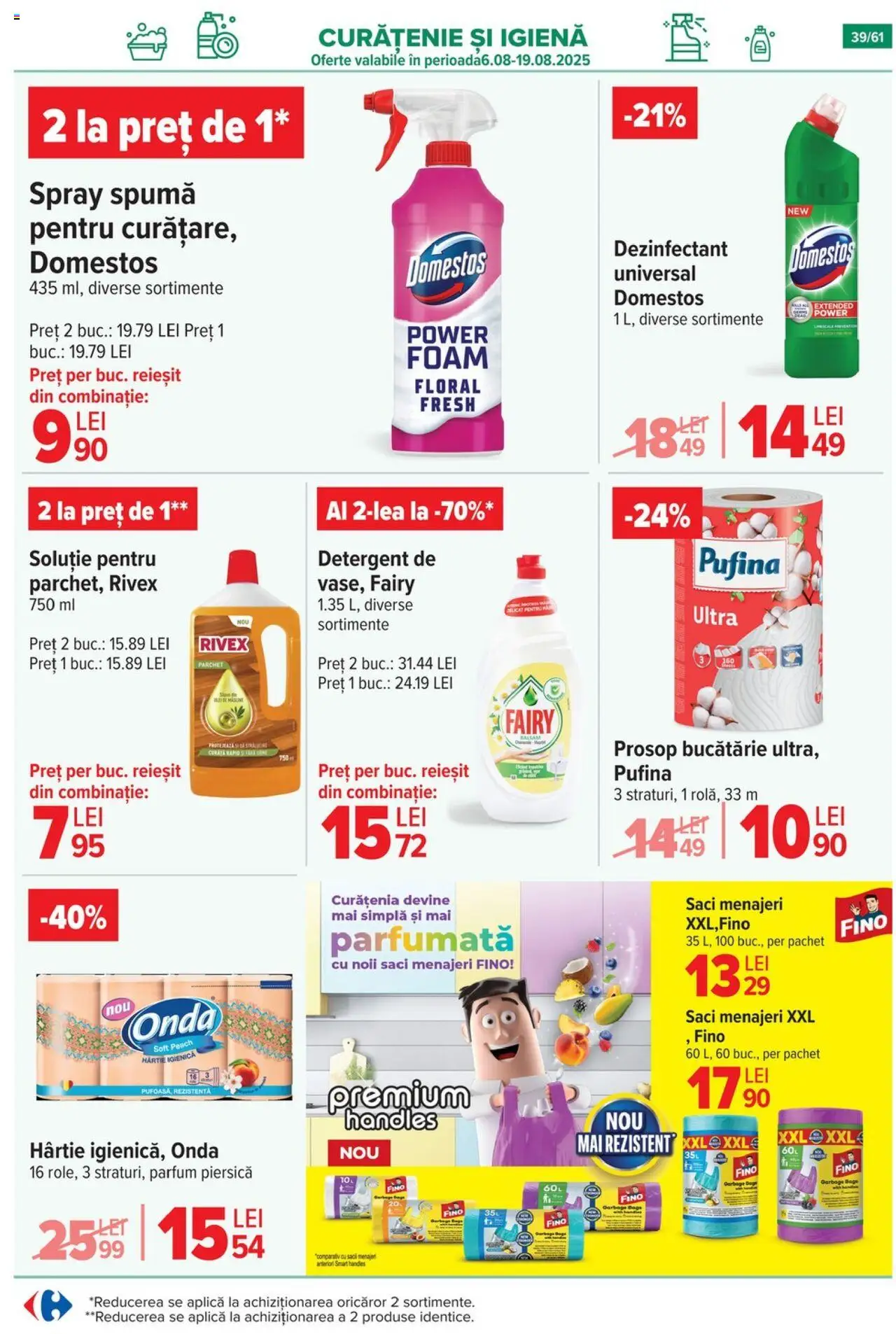 Catalog Carrefour 13 - 18 August 2025 | Pagina 40 | Produse: Piersică, Saci menajeri, Parchet, Bucătărie