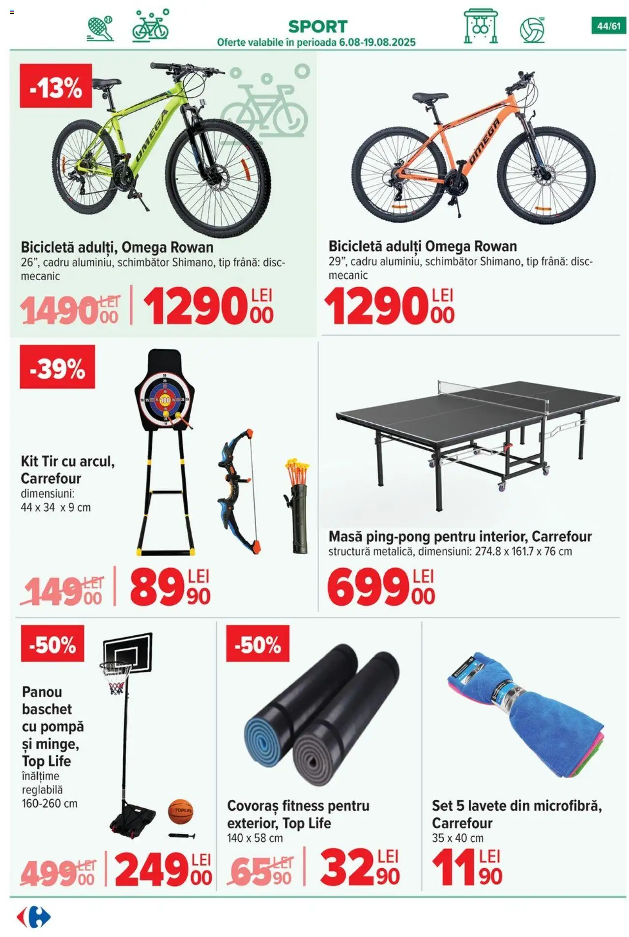 Catalog Carrefour 13 - 18 August 2025 | Pagina 45 | Produse: Disc, Top, Dana kuşbaşı, Lavete
