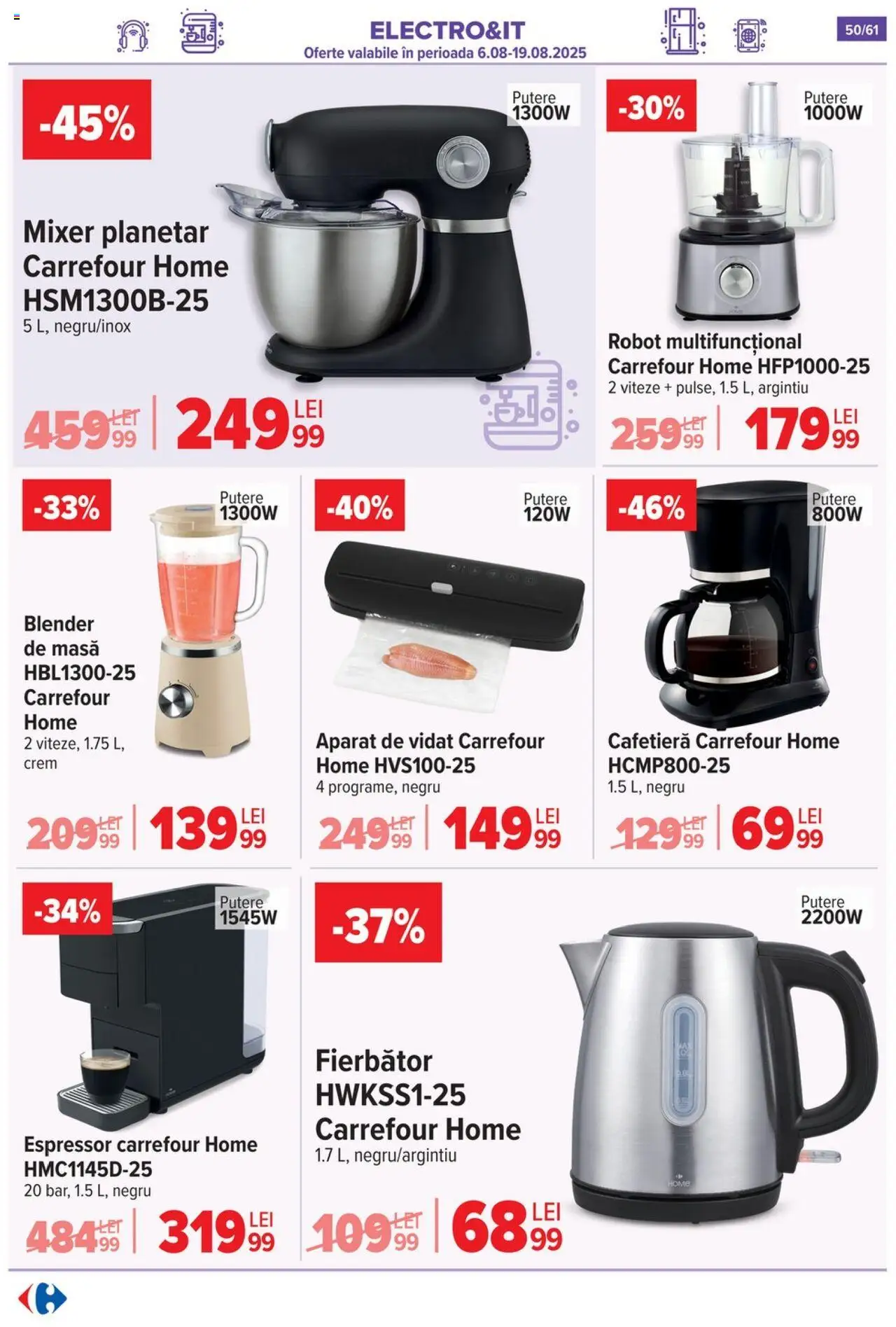 Catalog Carrefour 13 - 18 August 2025 | Pagina 51 | Produse: Espressor, Blender, Mixer, Robot