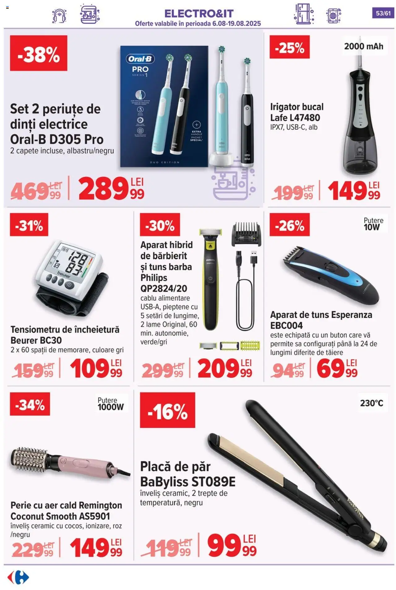 Catalog Carrefour 13 - 18 August 2025 | Pagina 54 | Produse: Tensiometru, Enginar, Pieptene, Perie