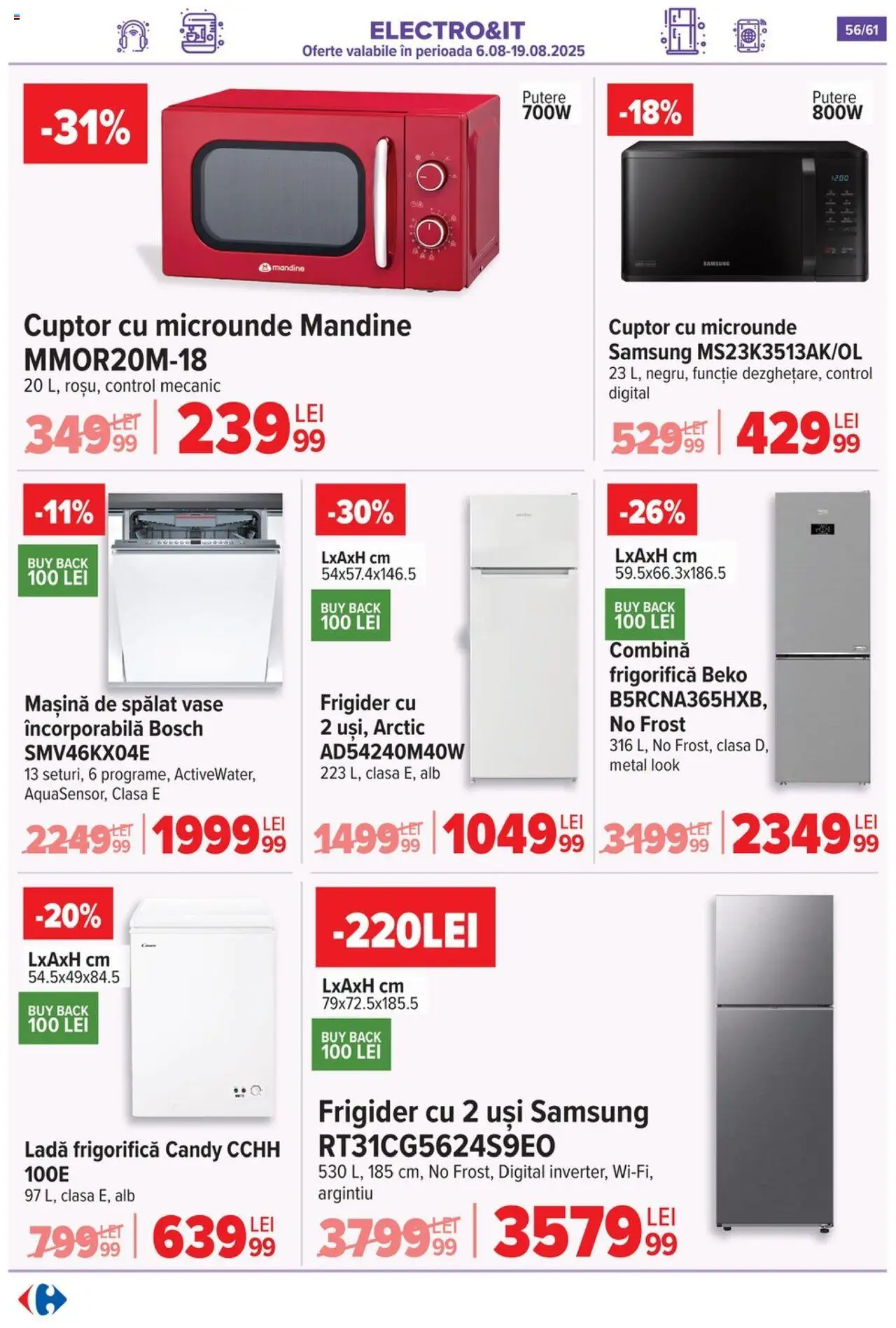 Catalog Carrefour 13 - 18 August 2025 | Pagina 57 | Produse: Mașină De Spălat, Cuptor, Combină frigorifică, Ladă frigorifică