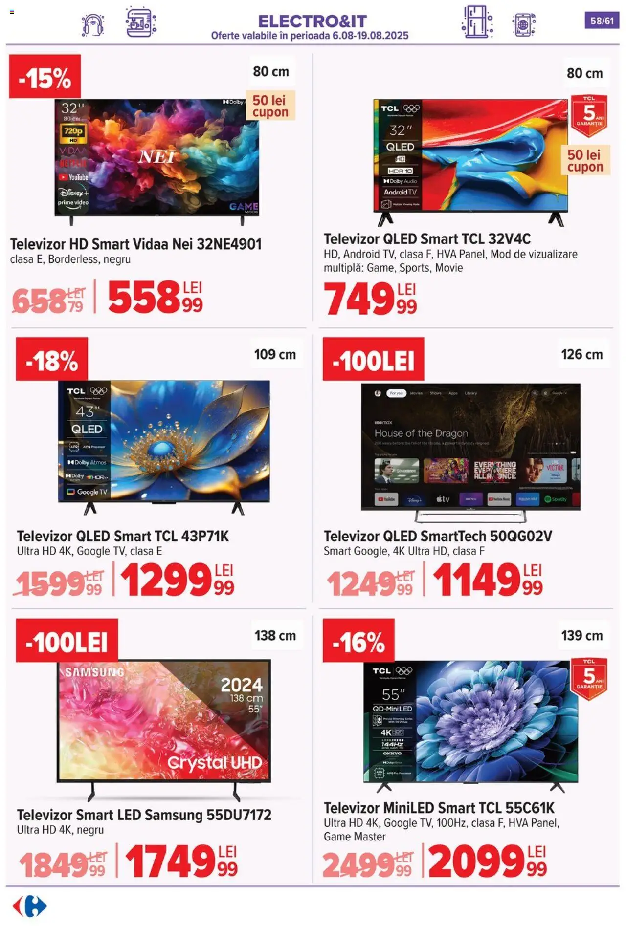 Catalog Carrefour 13 - 18 August 2025 | Pagina 59 | Produse: Televizor, Video, Audio, Babak