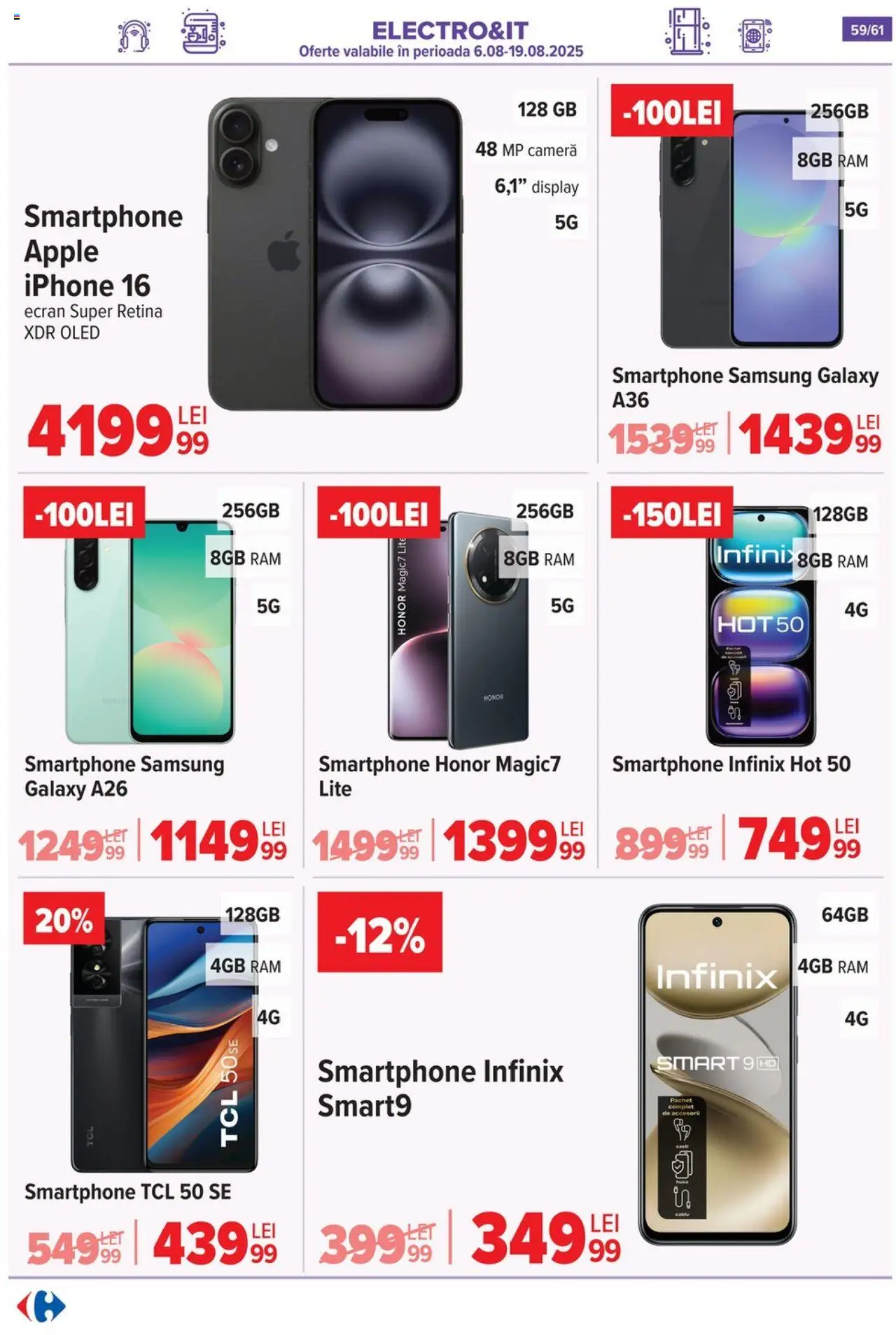 Catalog Carrefour 13 - 18 August 2025 | Pagina 60 | Produse: Smartphone, Cameră, Apple