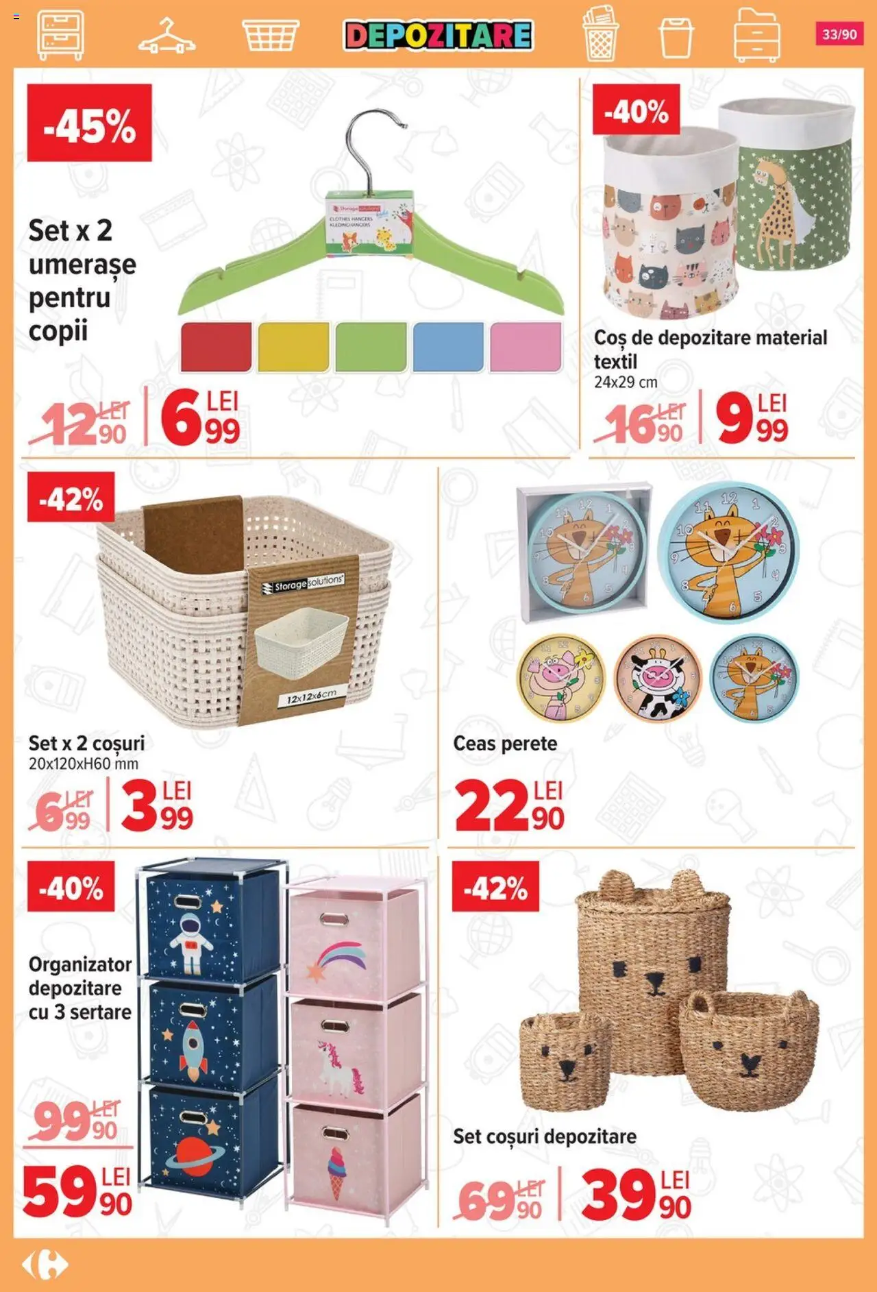 Catalog Carrefour 13 August - 15 Septembrie 2025 | Pagina 34 | Produse: Ceas, Coșuri depozitare, Coș