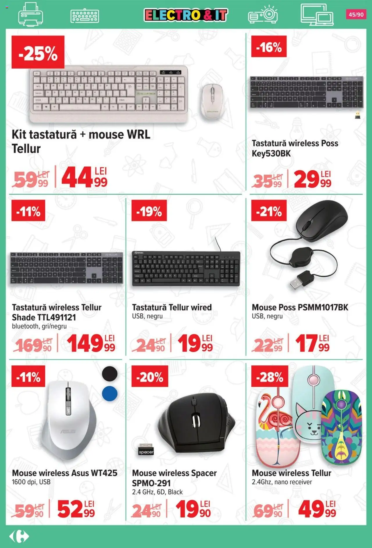 Catalog Carrefour 13 August - 15 Septembrie 2025 | Pagina 46 | Produse: Mouse, Tastatură, Usb